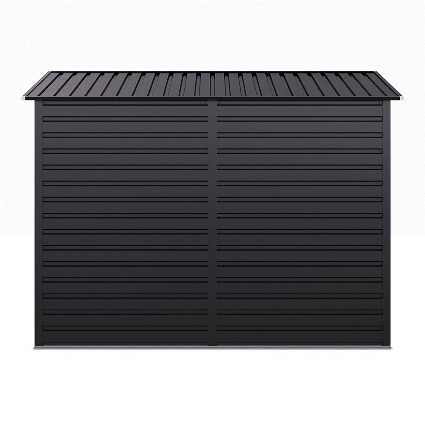 Grey - Breeins - Outdoor 8x4Fts Galvanized Steel Storage Shed Grey - 4