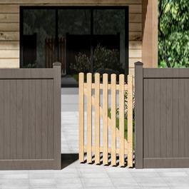 Breeins 120cm H Garden Wood Fence Gate with Latch Brown