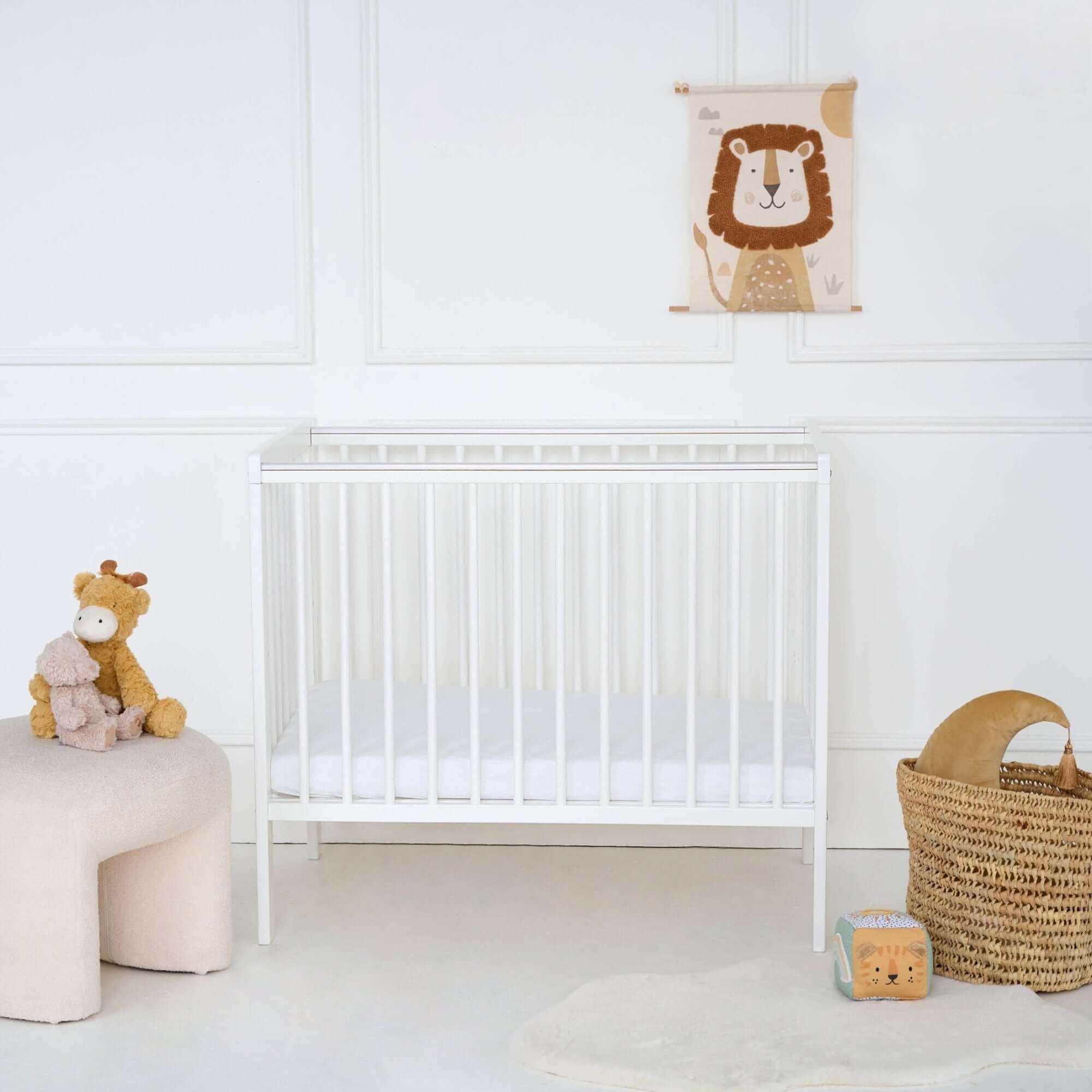 White - Clair De Lune - East Coast Space Saver Cot with Mattress - White - 1