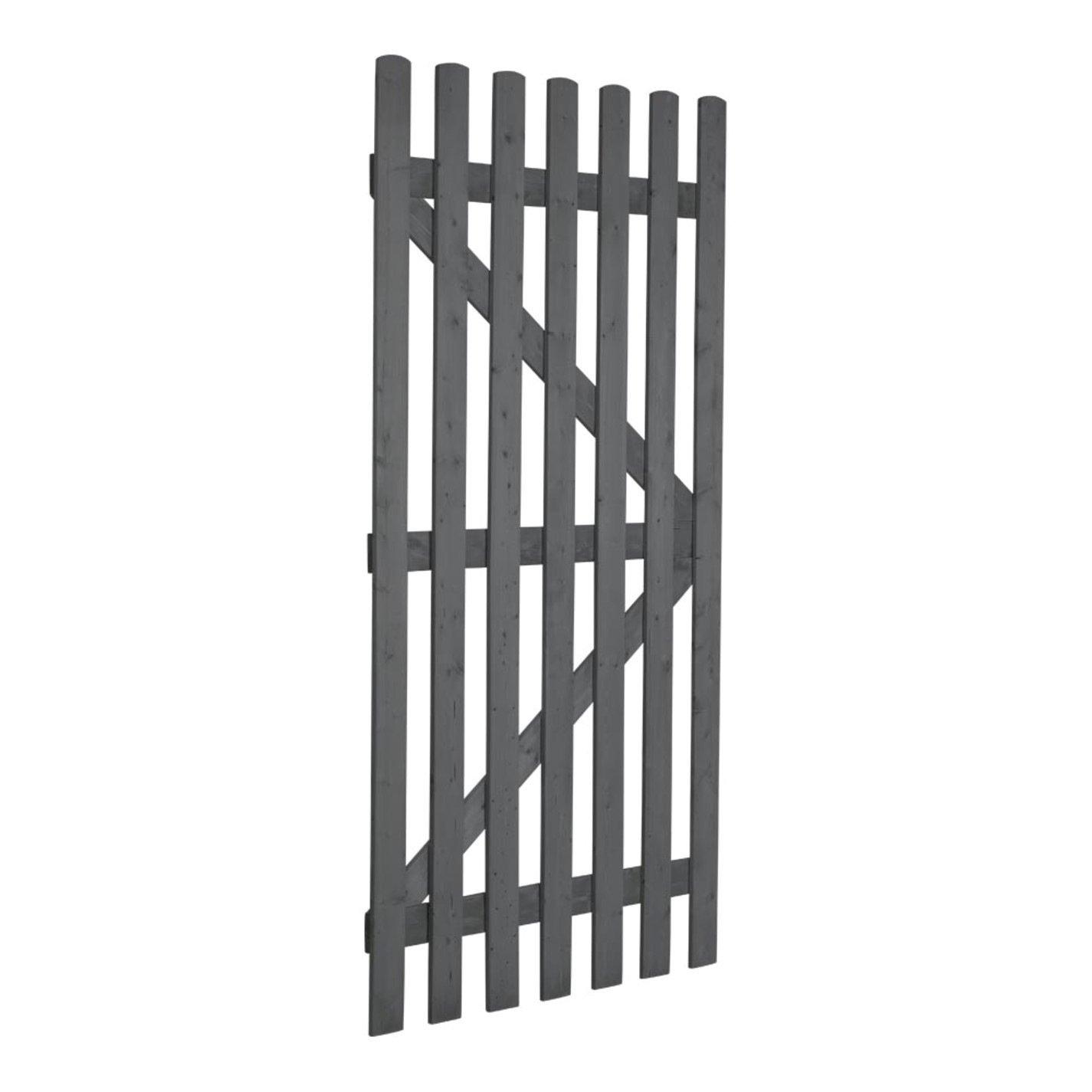 Black - Breeins - 180cm H Garden Wood Fence Gate with Latch Black - 3
