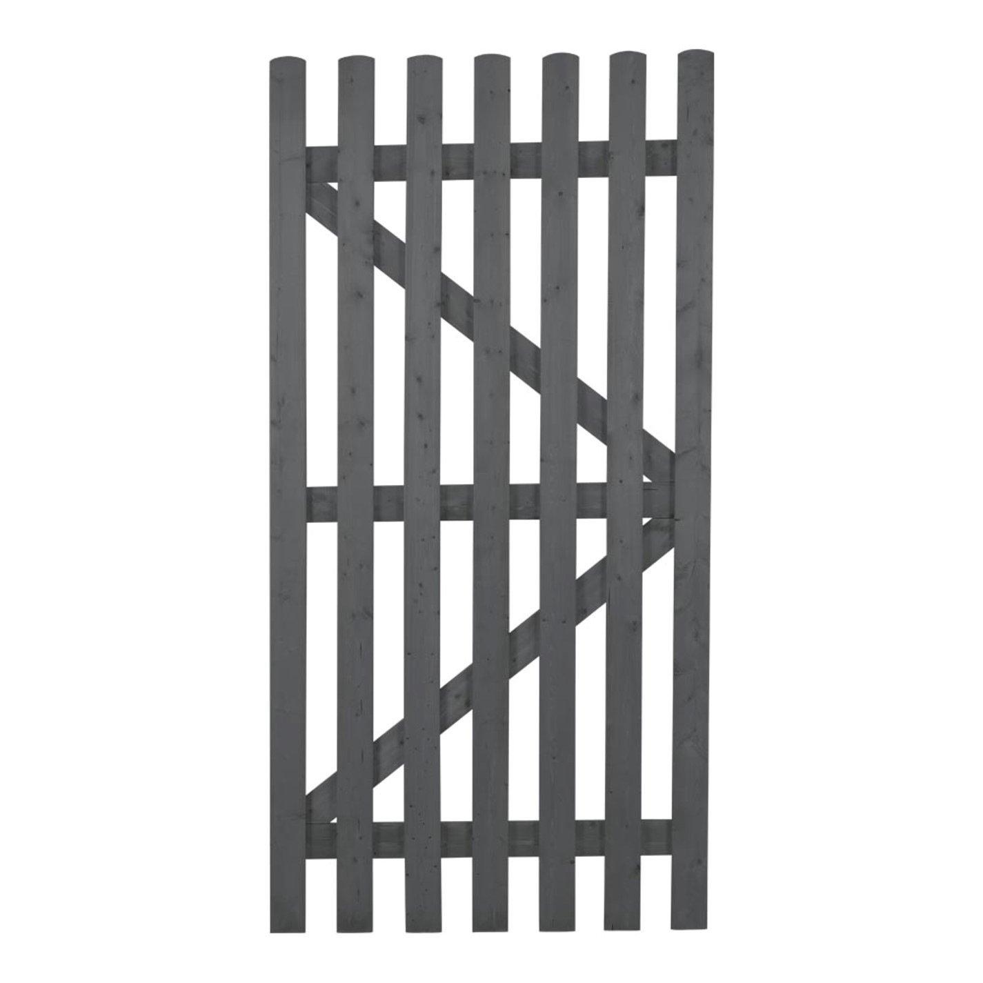 Black - Breeins - 180cm H Garden Wood Fence Gate with Latch Black - 4