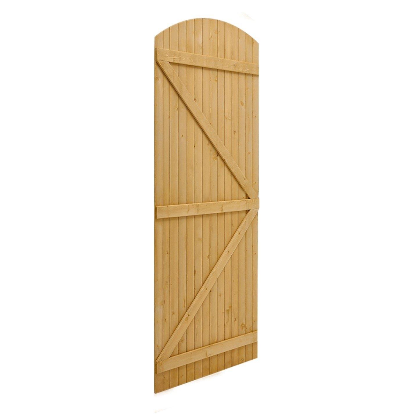 Brown - Breeins - 210cm H Braced Arch Top Wooden Garden Gate - 5
