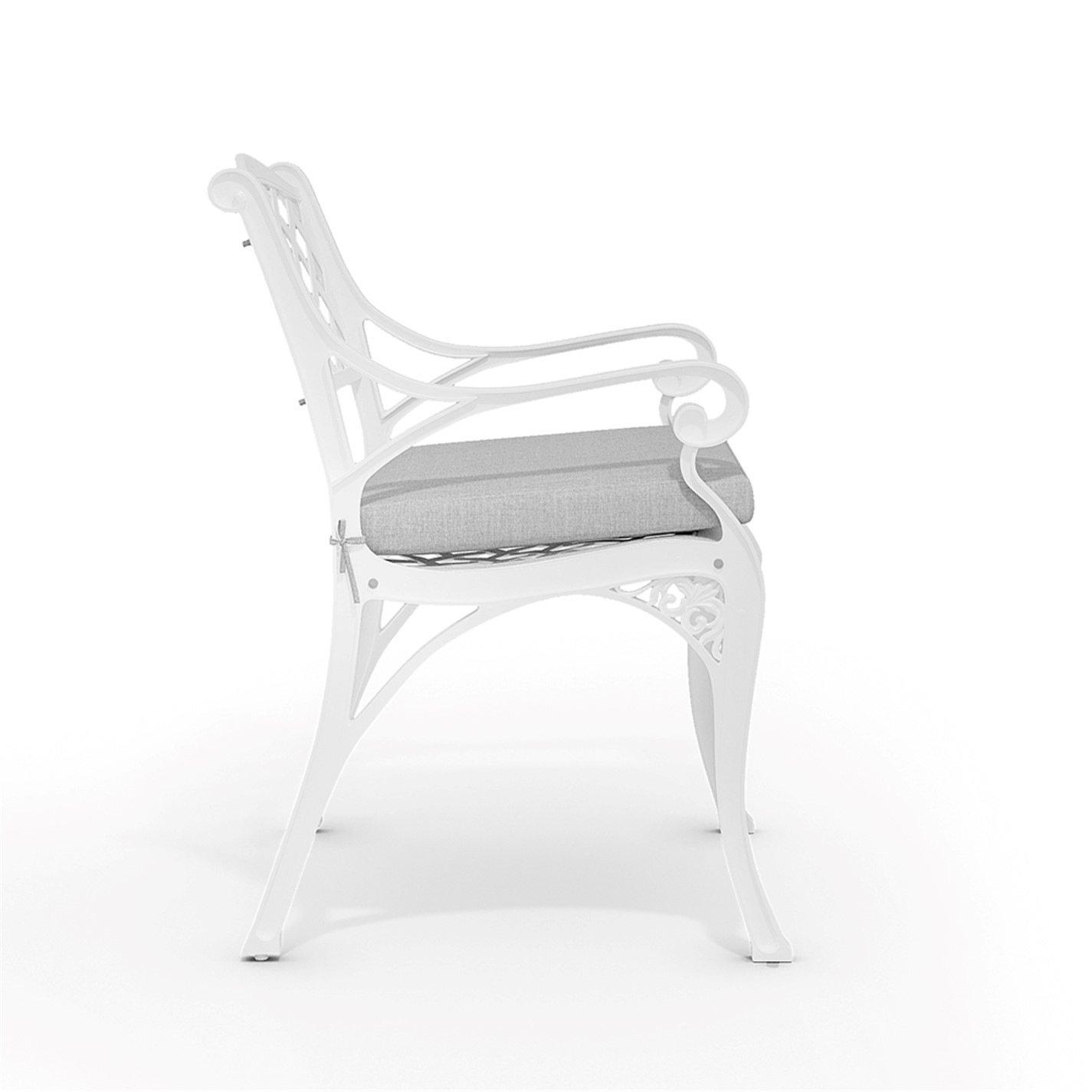 White - Breeins - 2 Pcs Garden Cast Aluminum Chairs White - 3