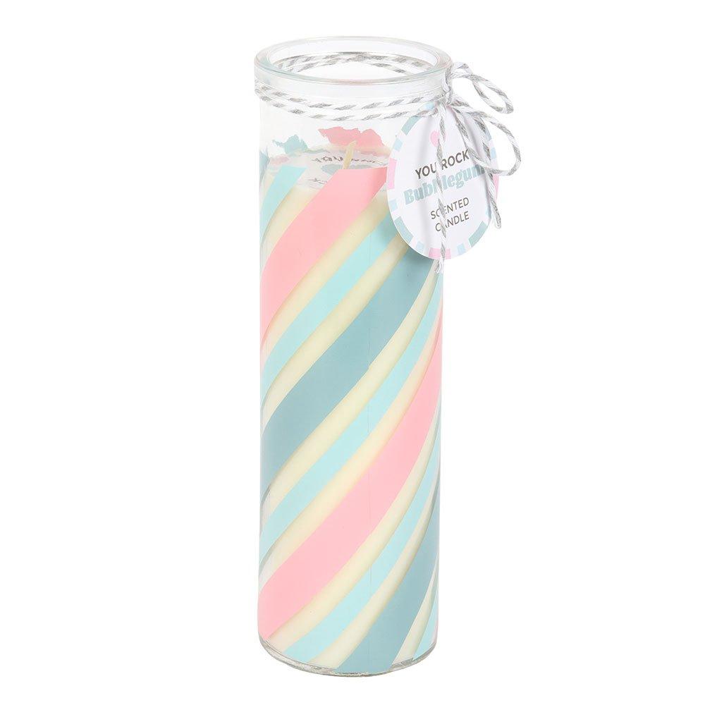 Blue - Something Different - Candy Stripe Bubblegum Tube Candle - 2