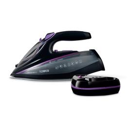 Tower Cordless one temp Steam Iron XL Soleplate Black an