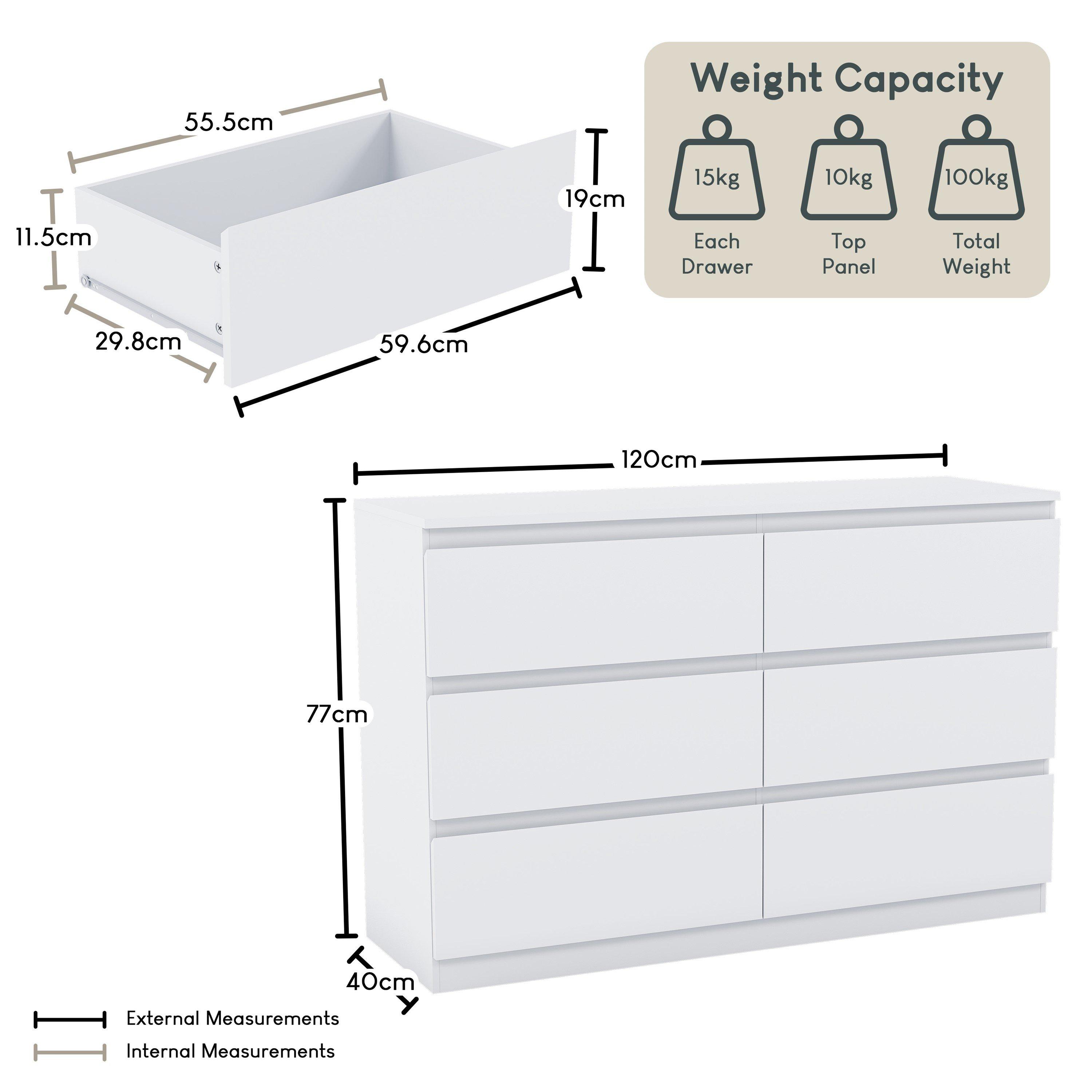 White - Lassic - Vida Designs Denver 6 Drawer Chest - 2