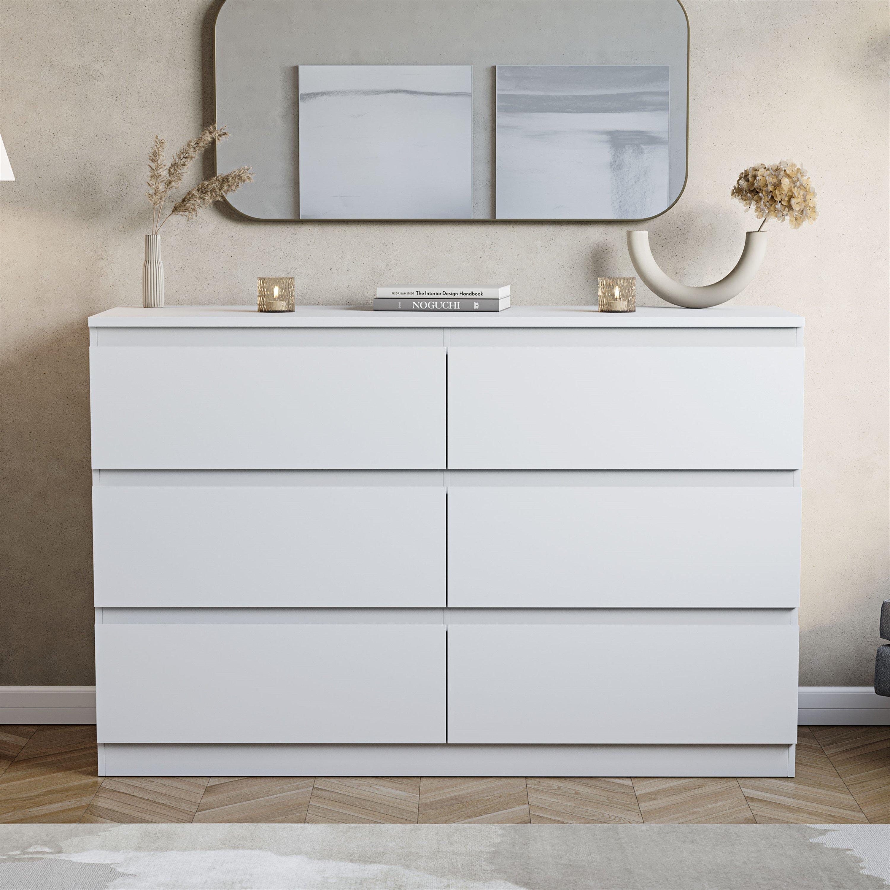 White - Lassic - Vida Designs Denver 6 Drawer Chest - 3