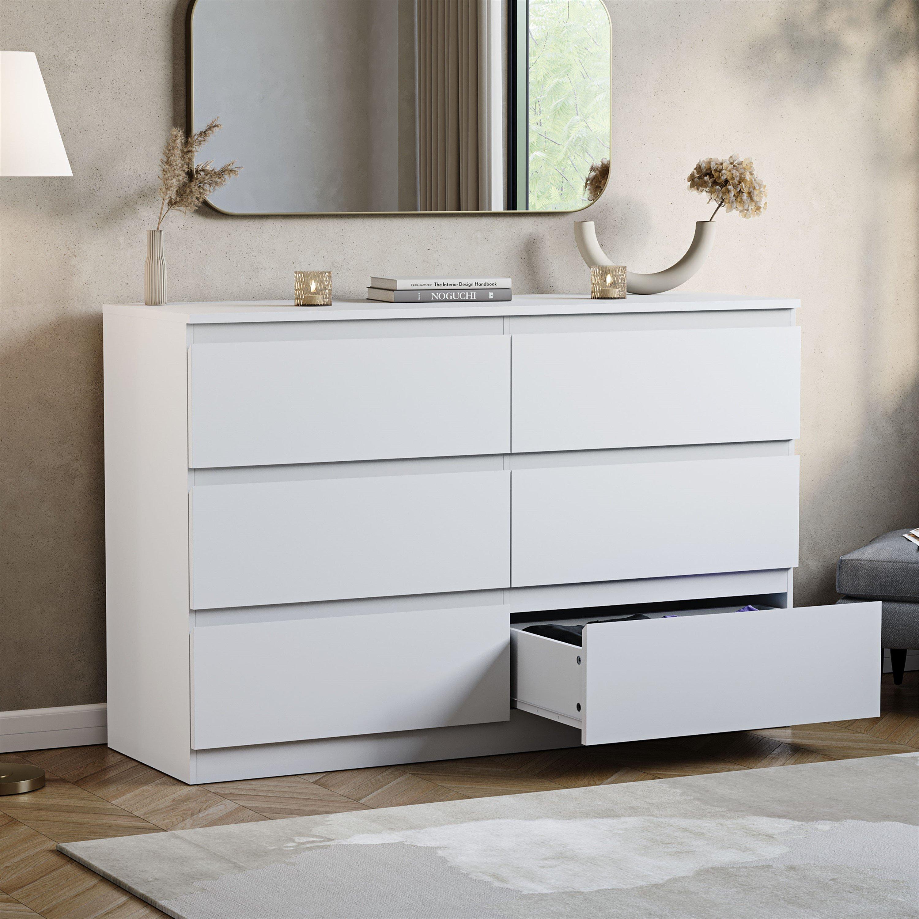 White - Lassic - Vida Designs Denver 6 Drawer Chest - 4