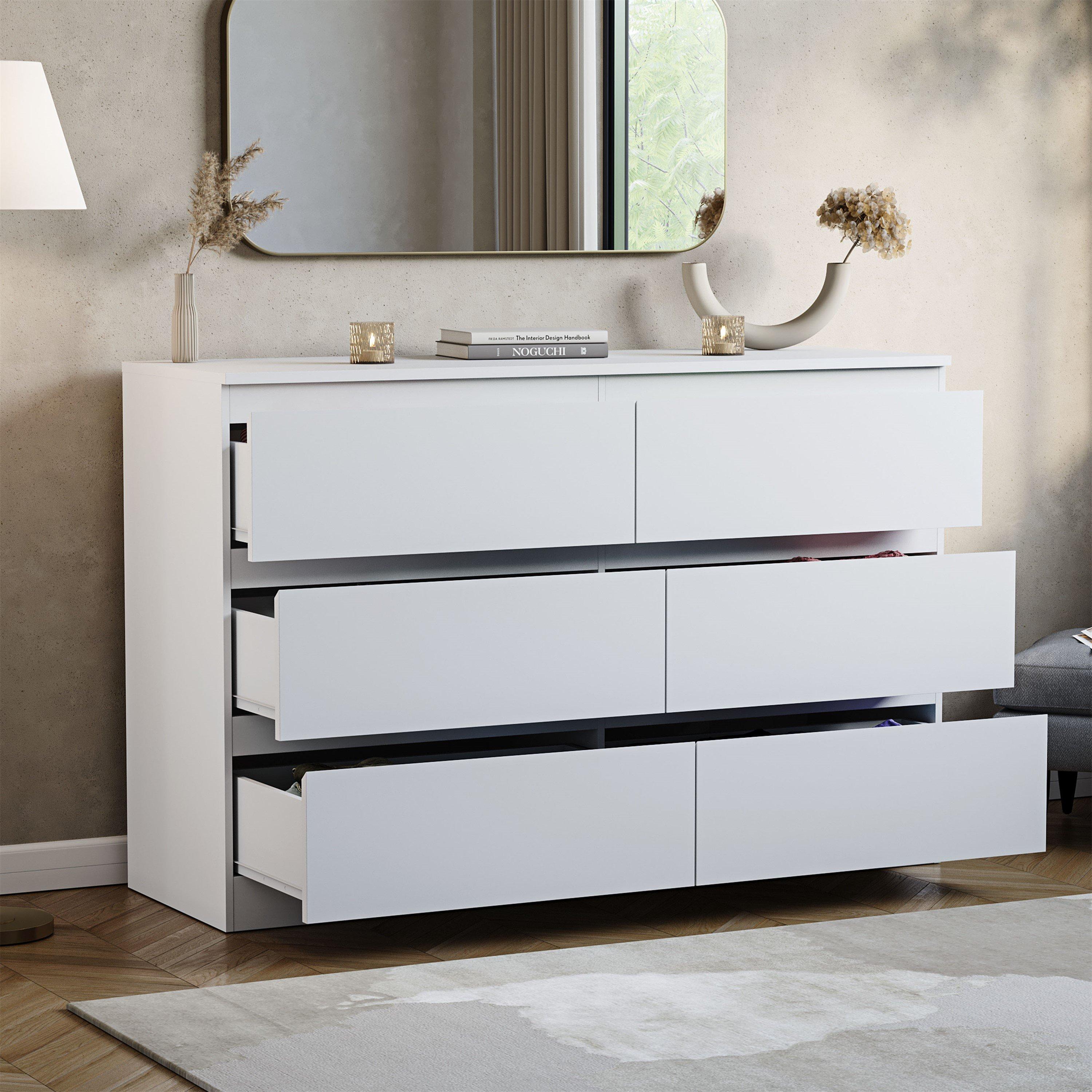 White - Lassic - Vida Designs Denver 6 Drawer Chest - 5