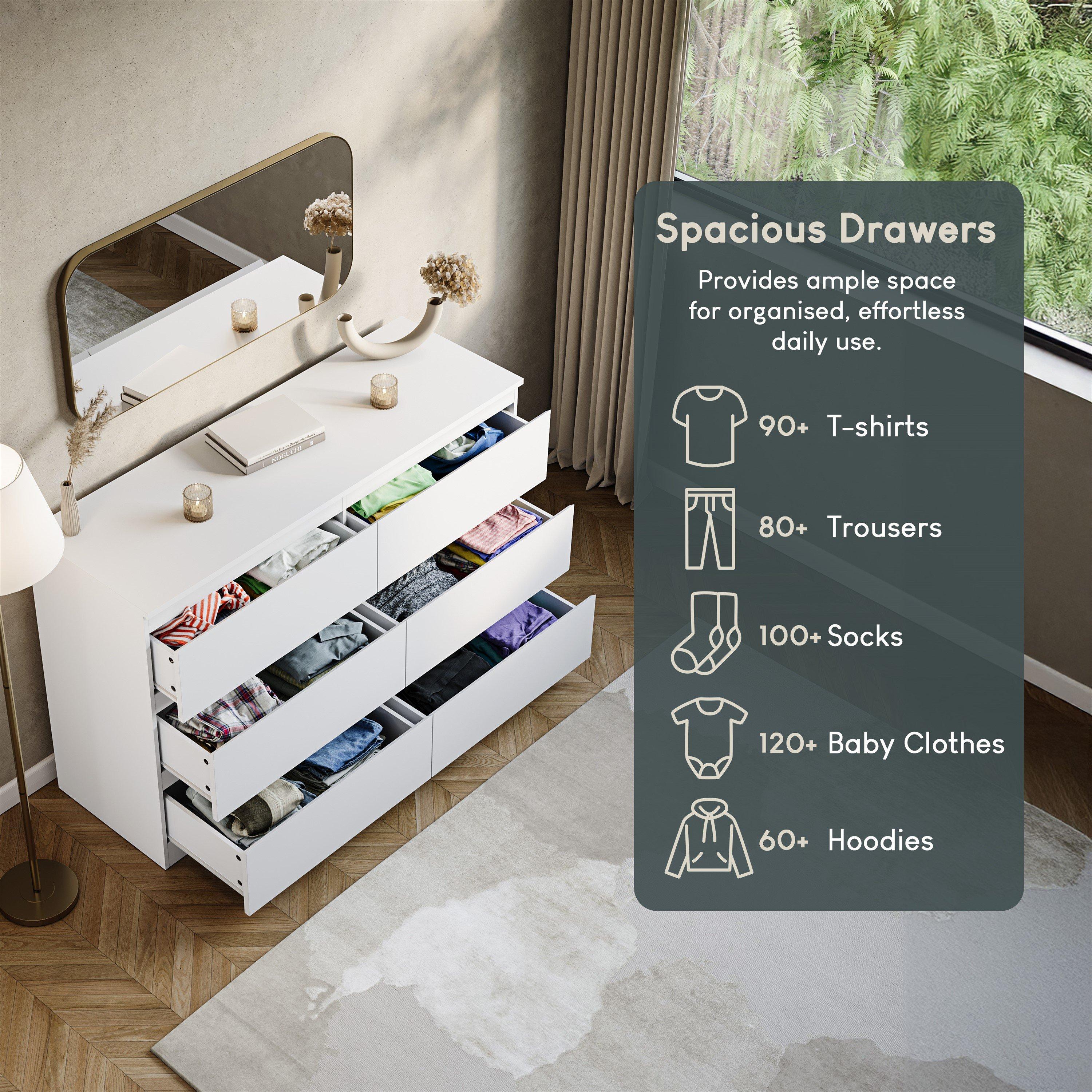 White - Lassic - Vida Designs Denver 6 Drawer Chest - 6