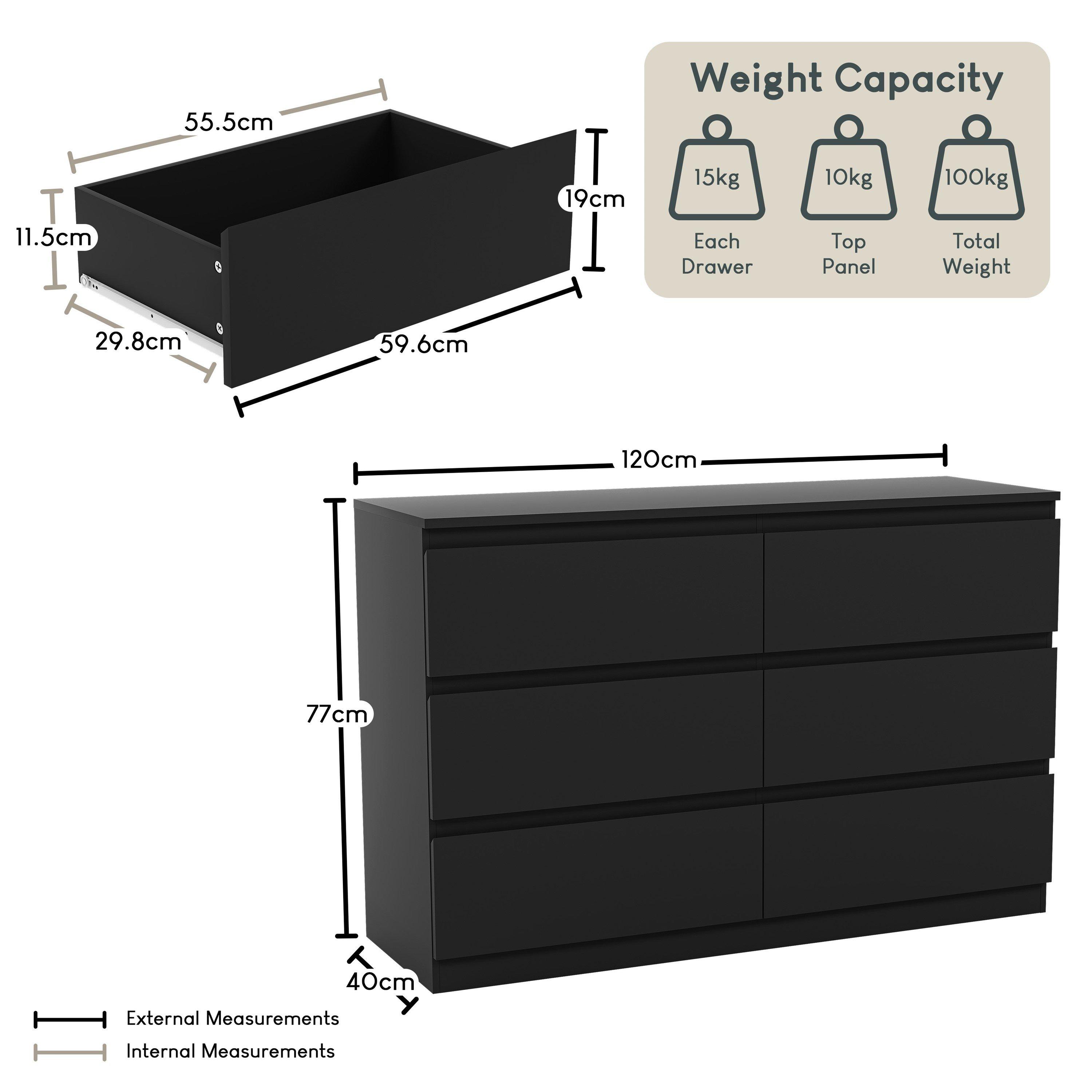 Black - Lassic - Vida Designs Denver 6 Drawer Chest - 2