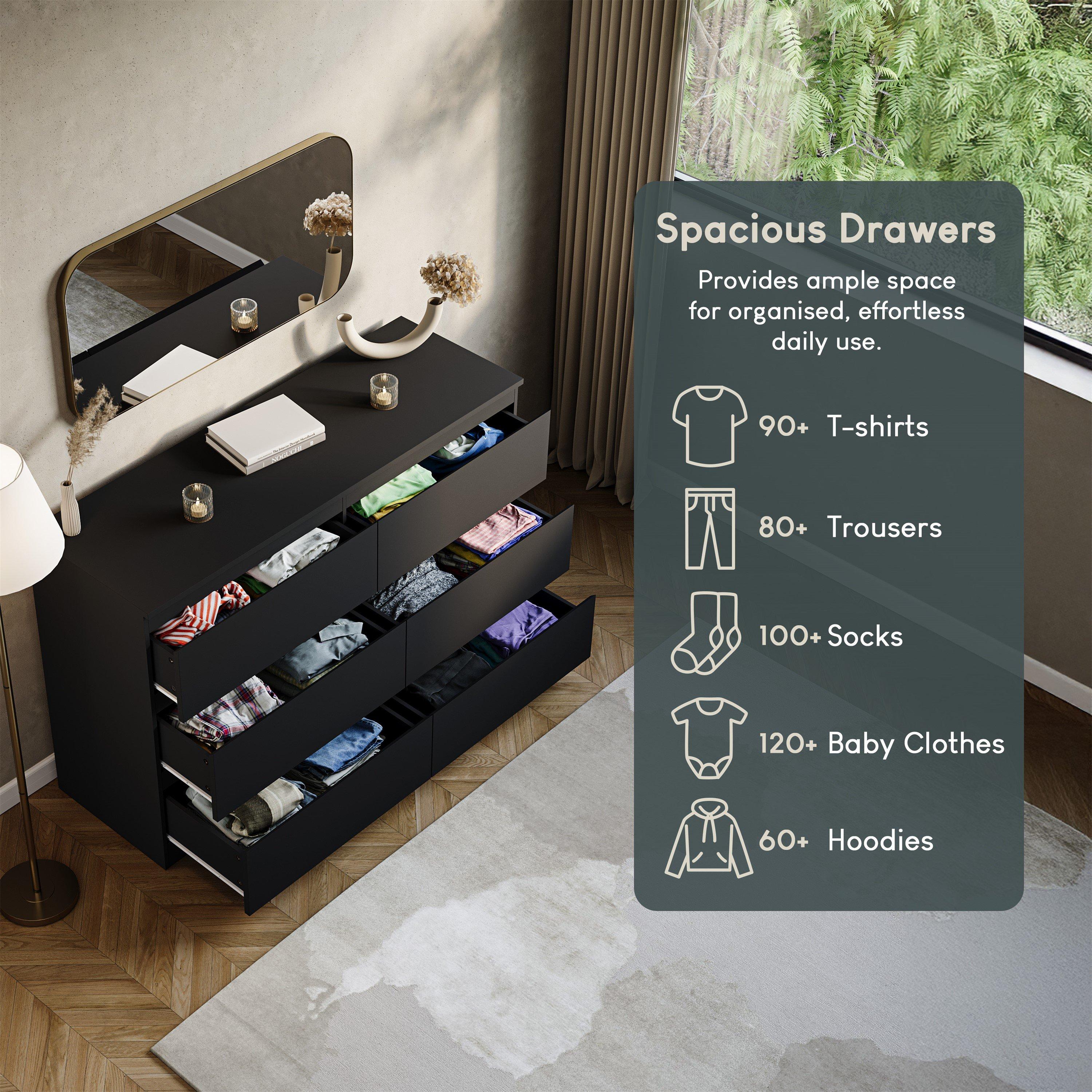 Black - Lassic - Vida Designs Denver 6 Drawer Chest - 6