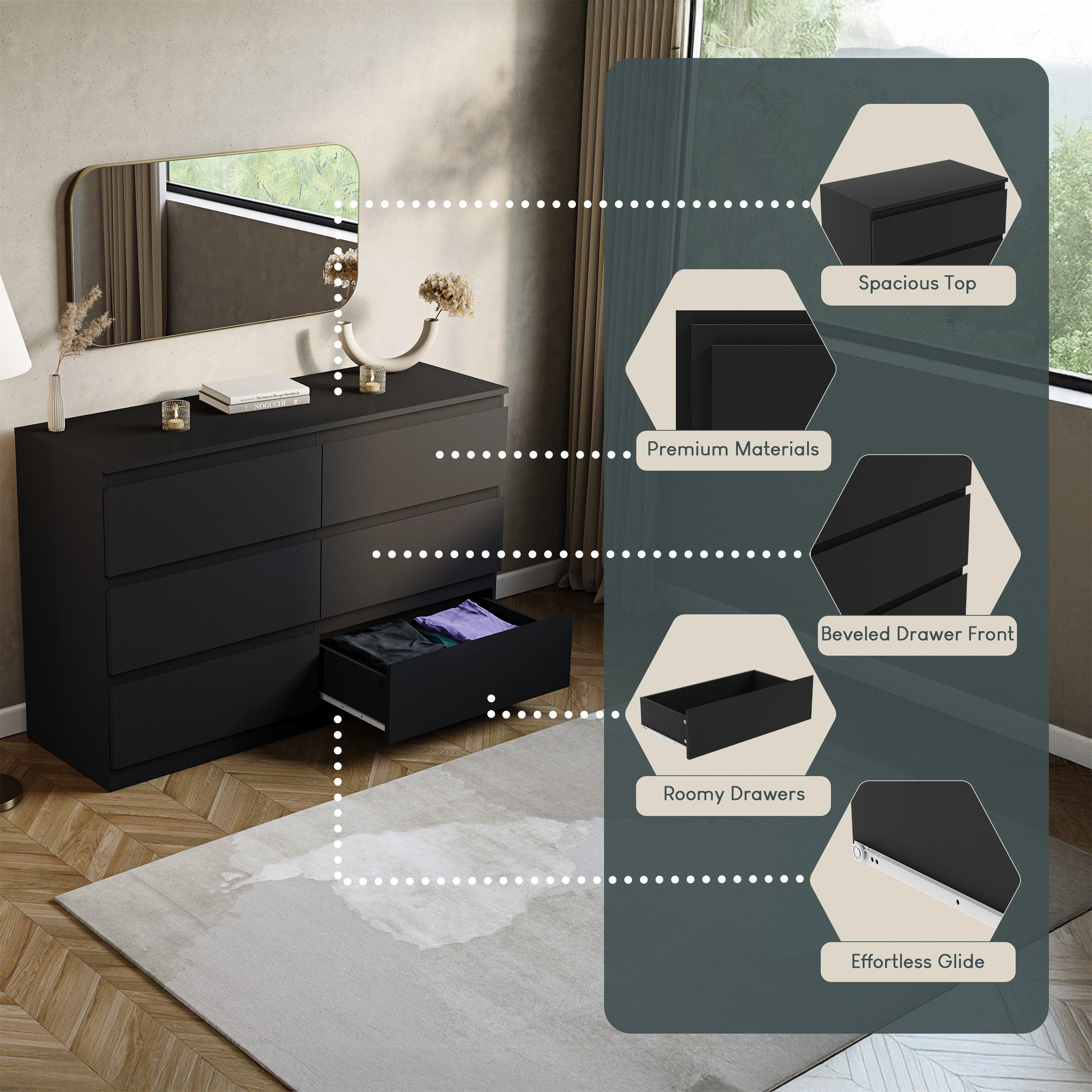 Black - Lassic - Vida Designs Denver 6 Drawer Chest - 7