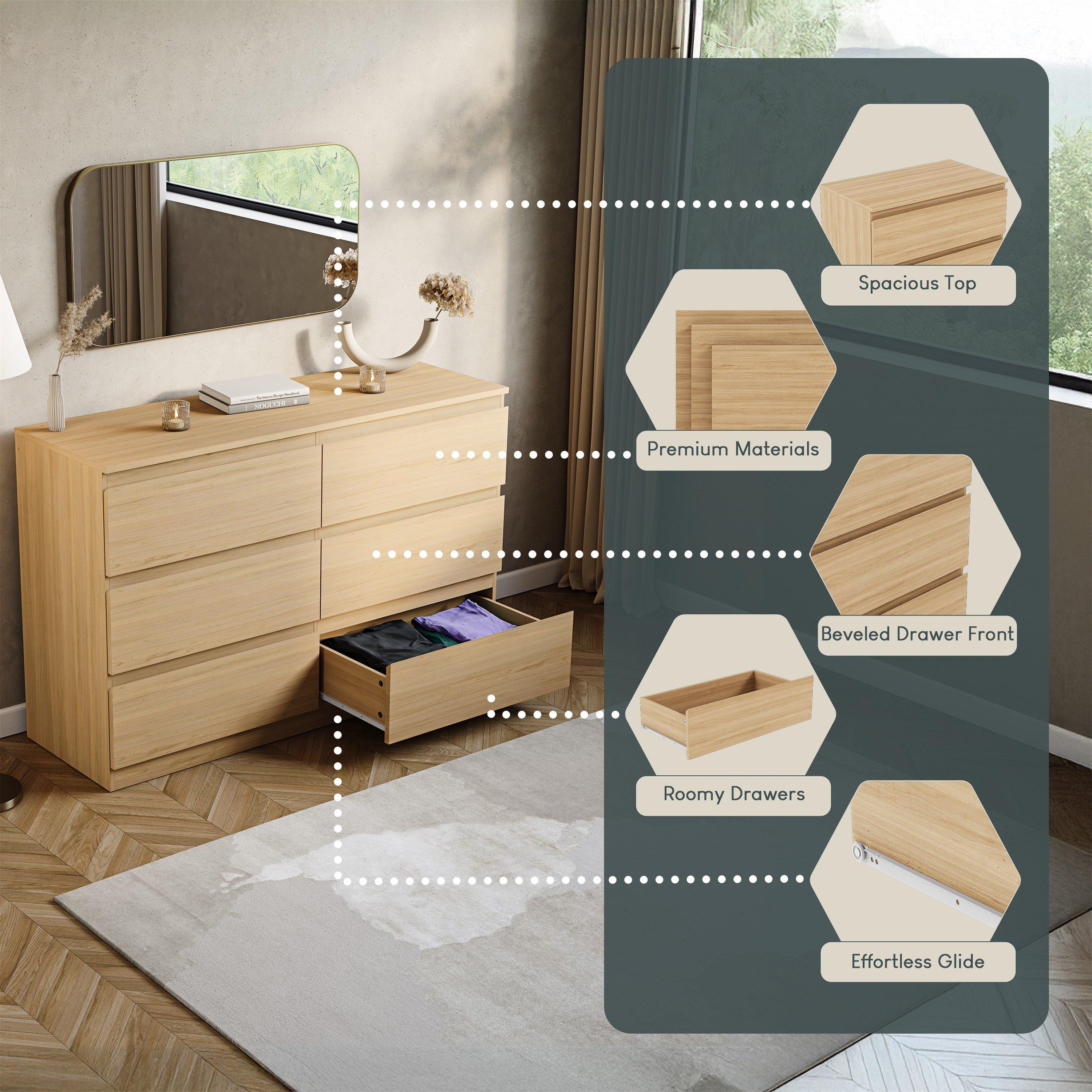 Pine - Lassic - Vida Designs Denver 6 Drawer Chest - 7