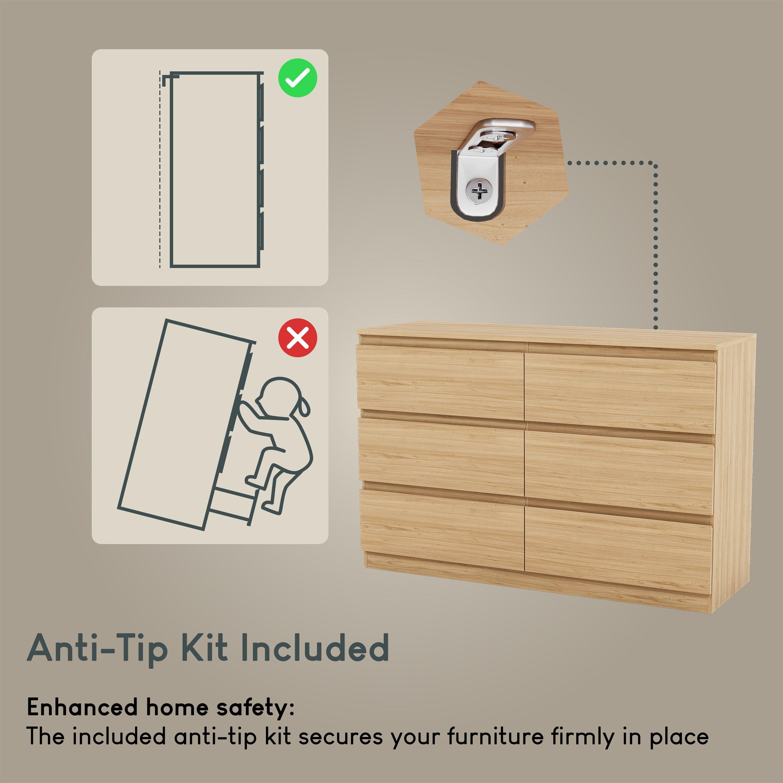 Pine - Lassic - Vida Designs Denver 6 Drawer Chest - 8