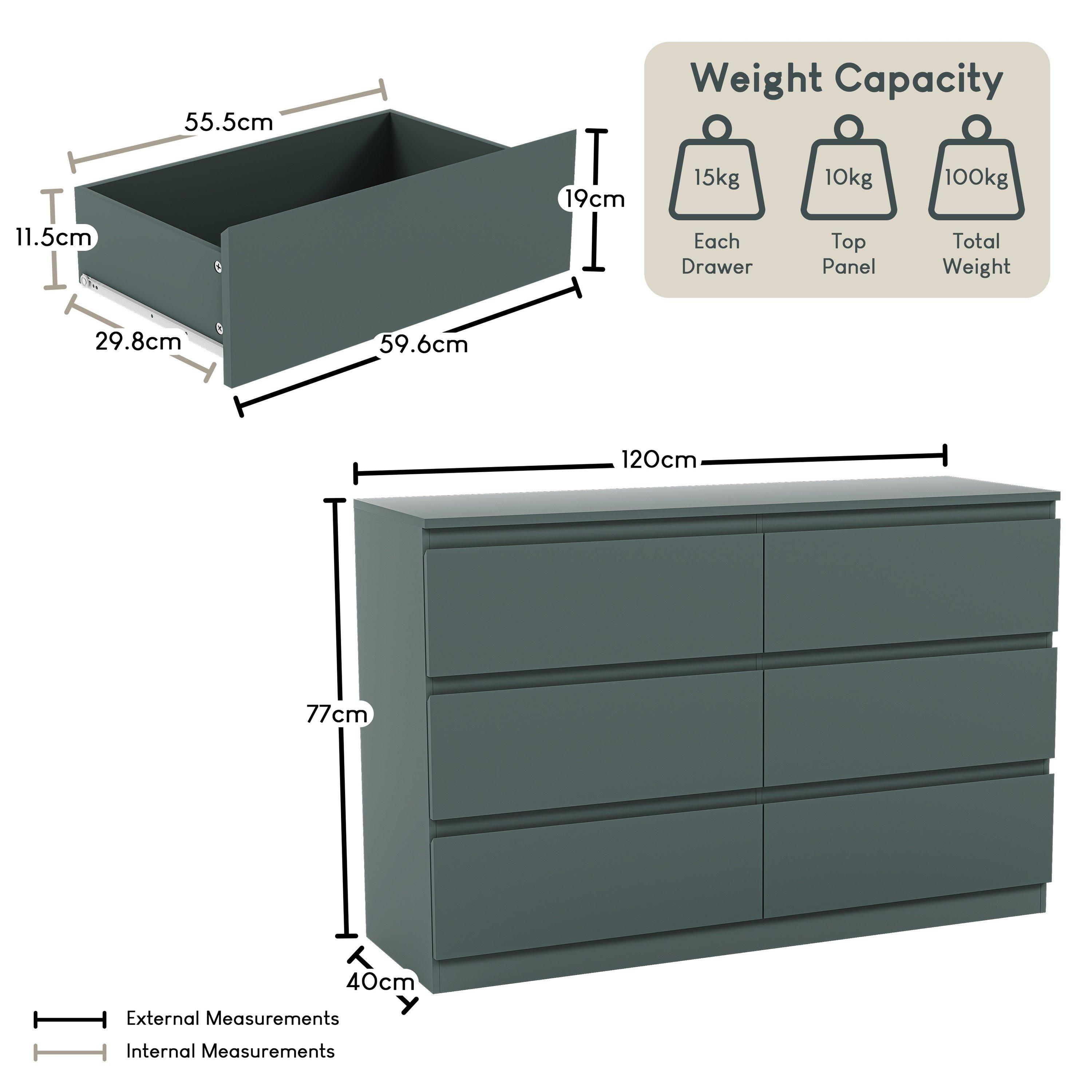 Jasper Green - Lassic - Vida Designs Denver 6 Drawer Chest - 2
