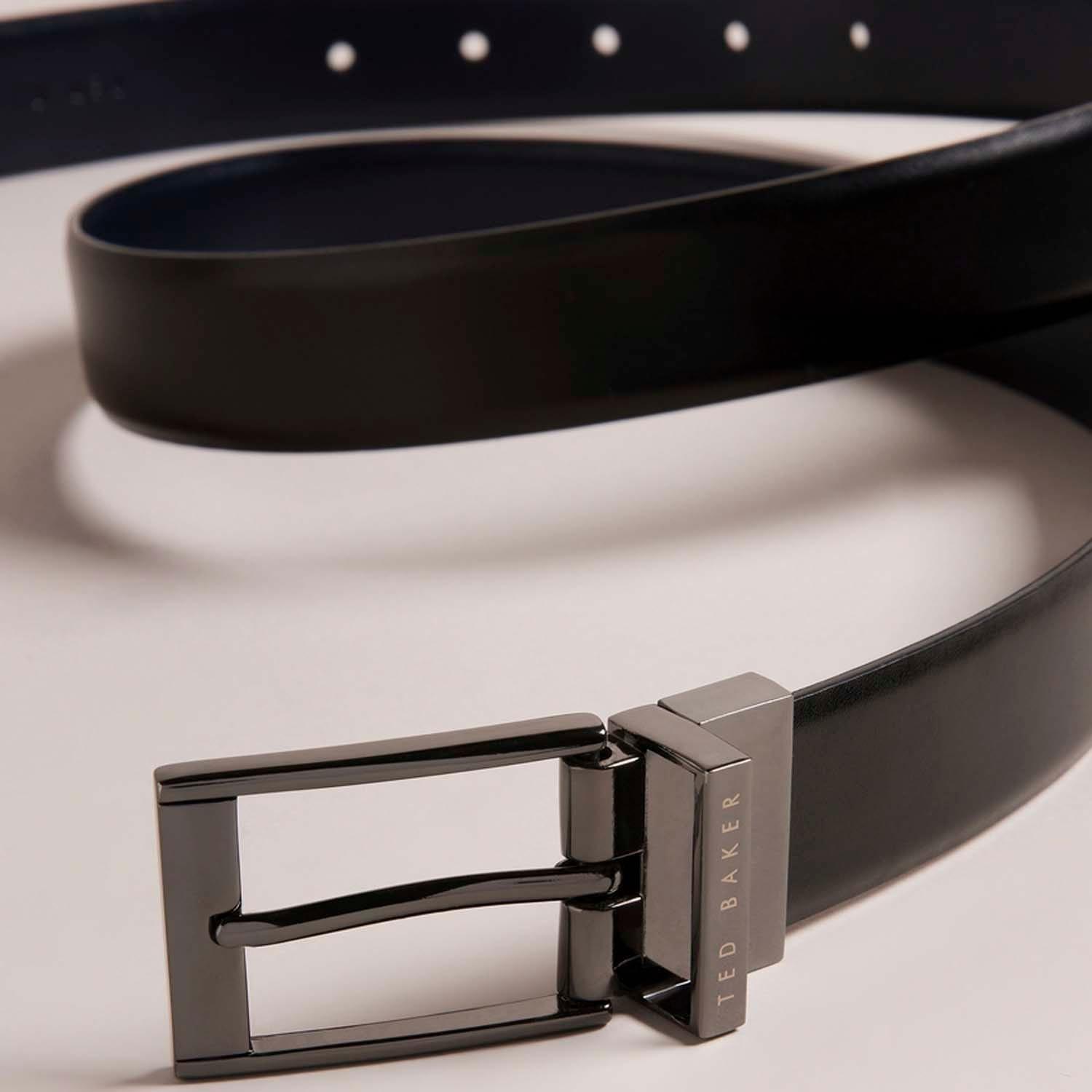 Black - Ted Baker - Crafts Reversible Leather Belt - 3