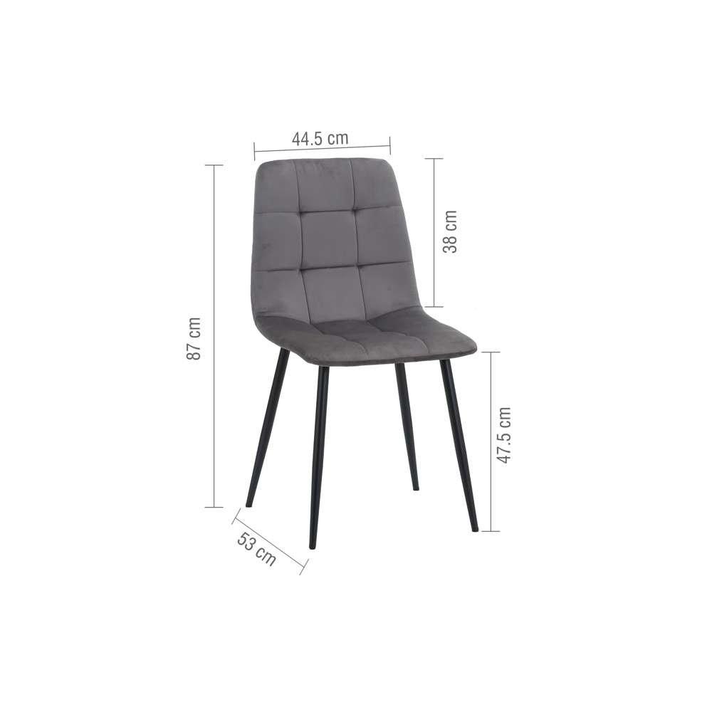 Grey - Birlea - Axel Pair Of Dining Chairs - 13