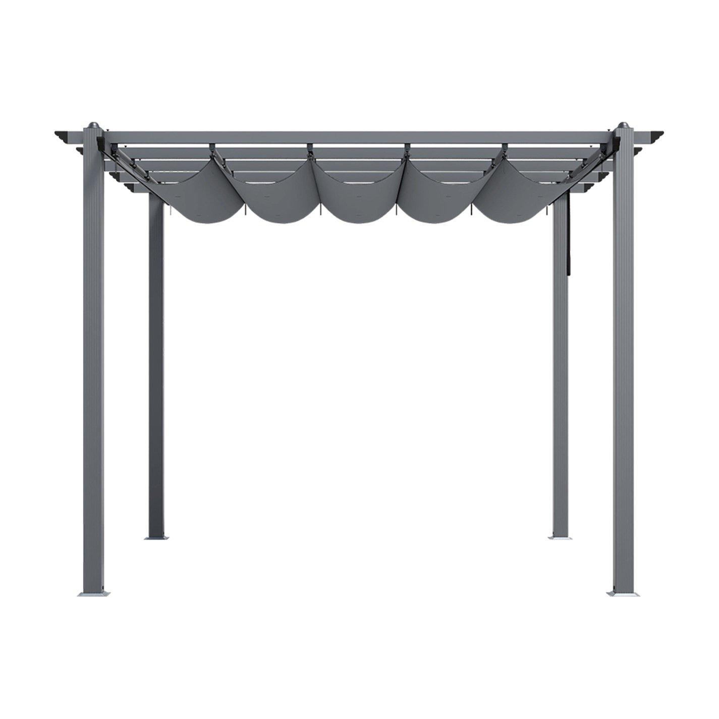 Grey - Breeins - 300cm Aluminum Horizontal Outdoor Pergola - 2