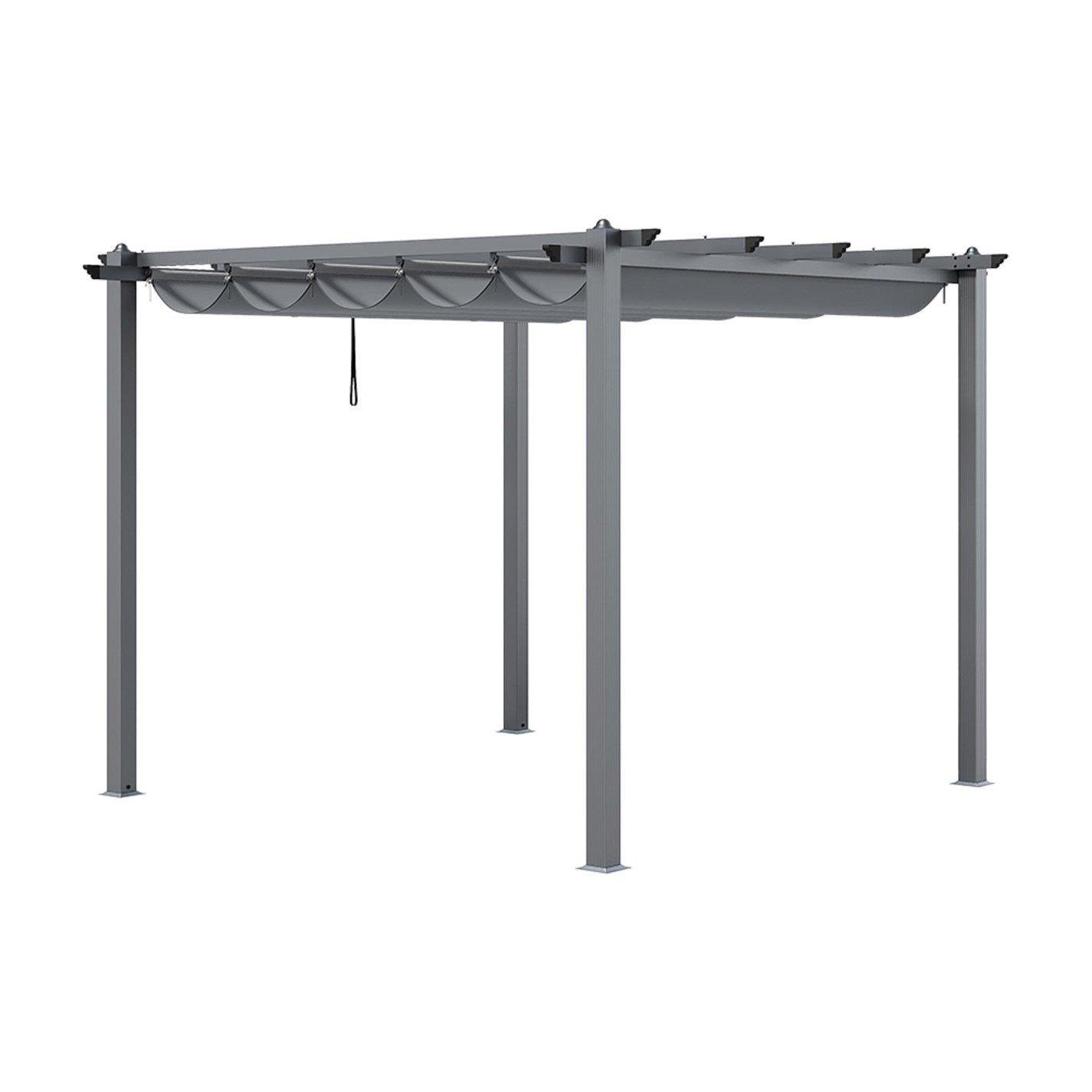 Grey - Breeins - 300cm Aluminum Horizontal Outdoor Pergola - 3