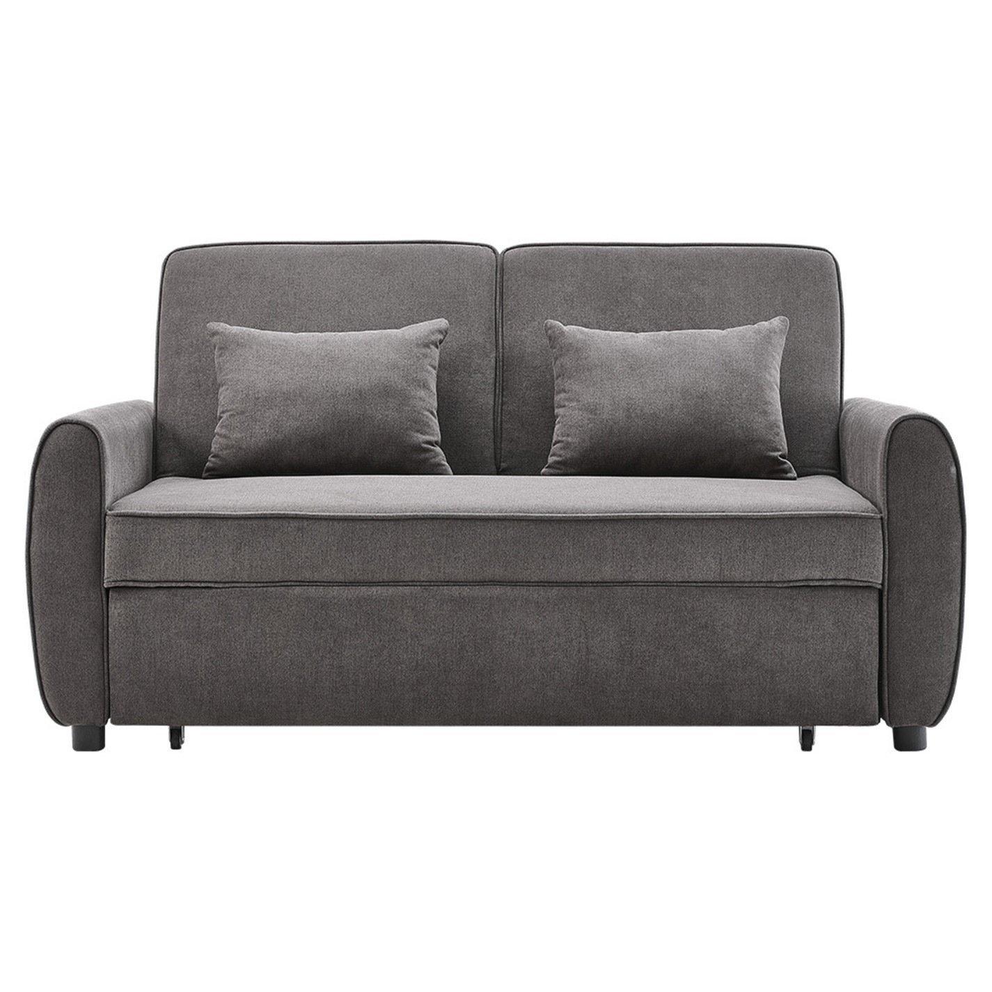 Grey - Kabinet UK - Fabric Convertible Folding Sofa Bed Grey - 3