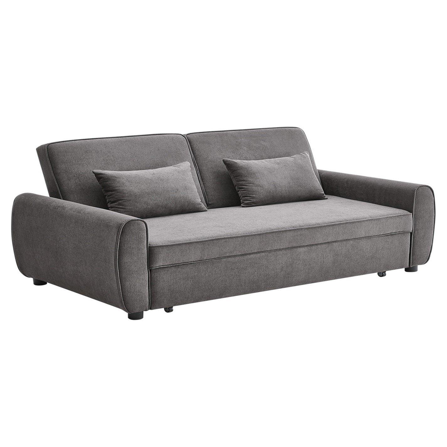 Grey - Kabinet UK - Fabric Convertible Folding Sofa Bed Grey - 4