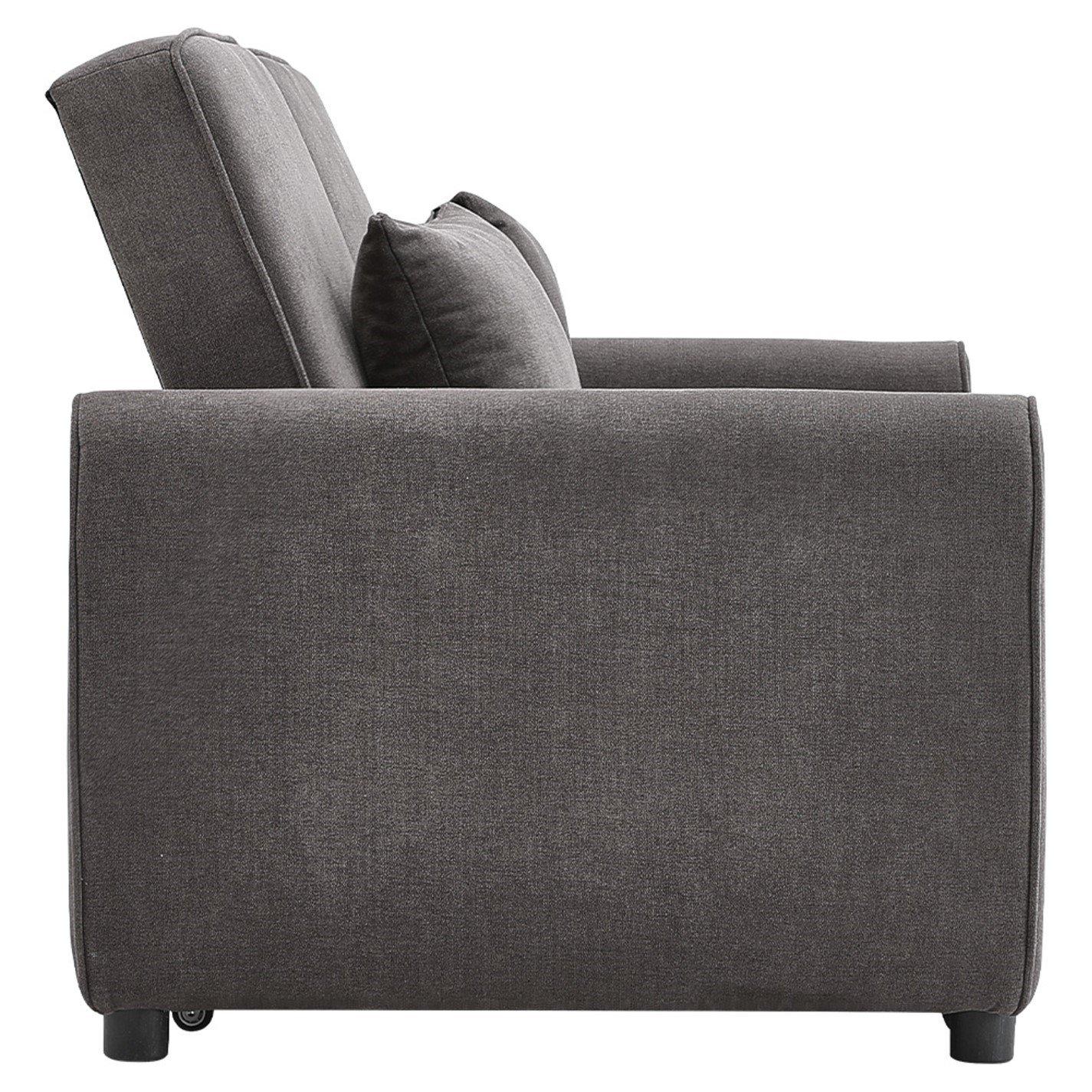 Grey - Kabinet UK - Fabric Convertible Folding Sofa Bed Grey - 5