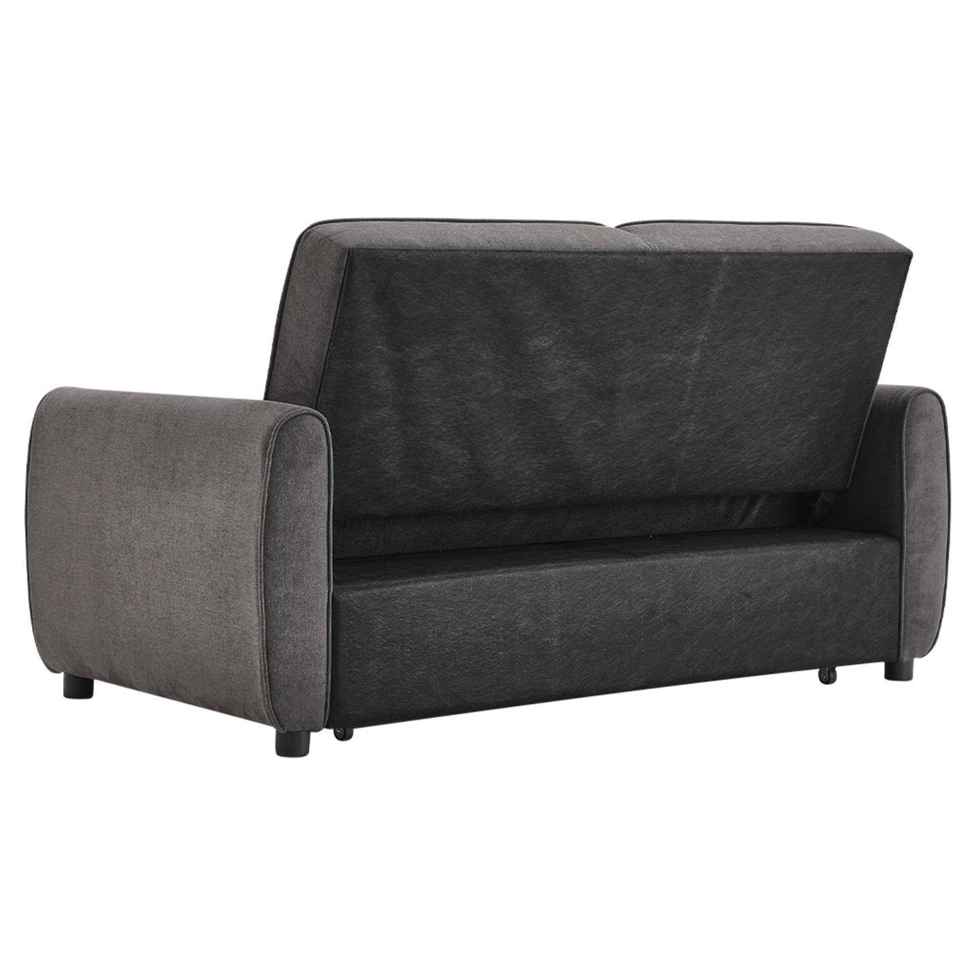 Grey - Kabinet UK - Fabric Convertible Folding Sofa Bed Grey - 7