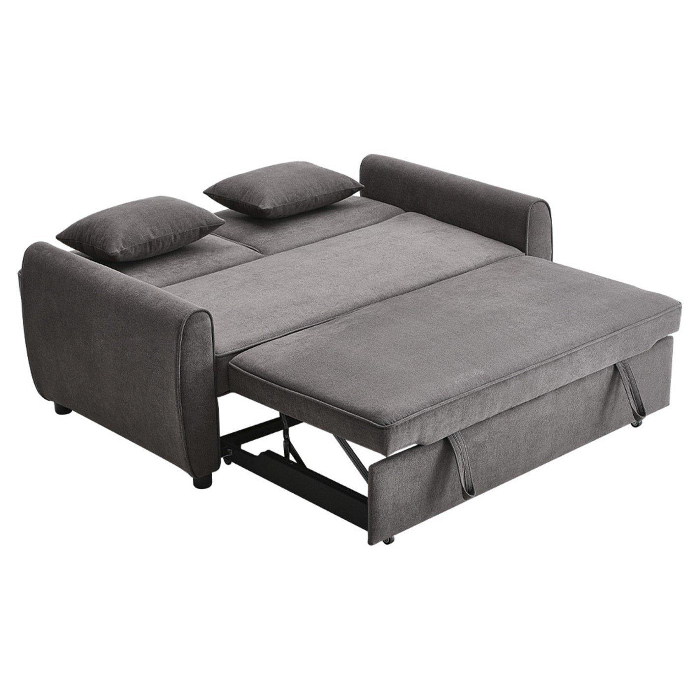 Grey - Kabinet UK - Fabric Convertible Folding Sofa Bed Grey - 8