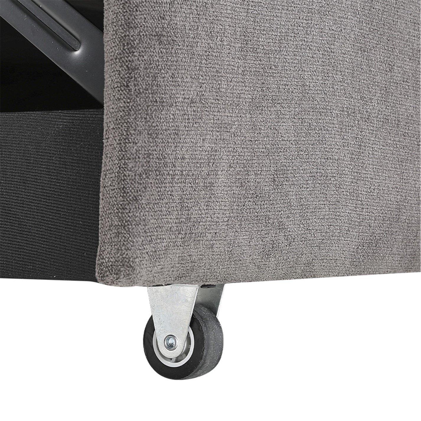 Grey - Kabinet UK - Fabric Convertible Folding Sofa Bed Grey - 10