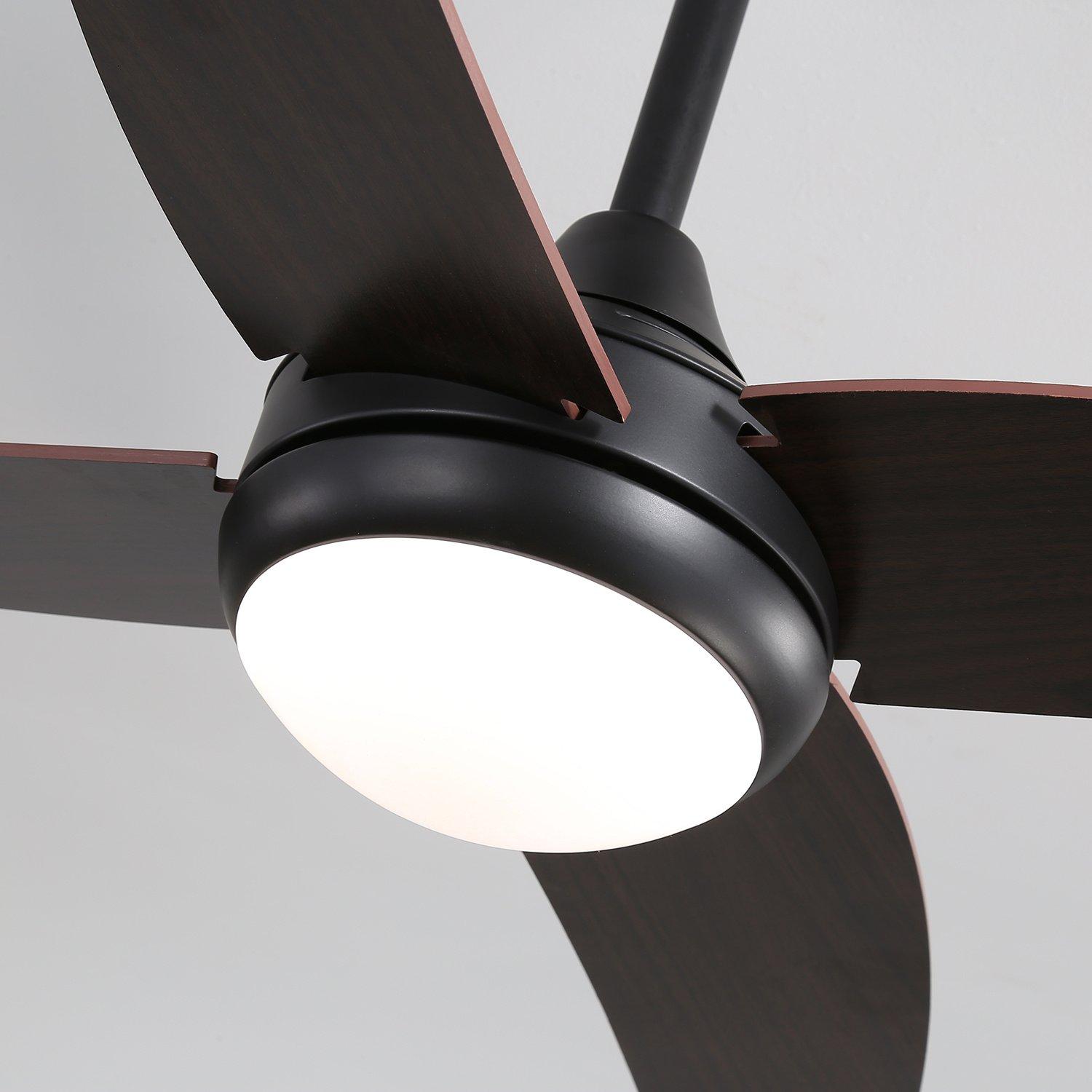Black - Kabinet UK - Ceiling Fan with Lights 4-Blade Remote Control - 4