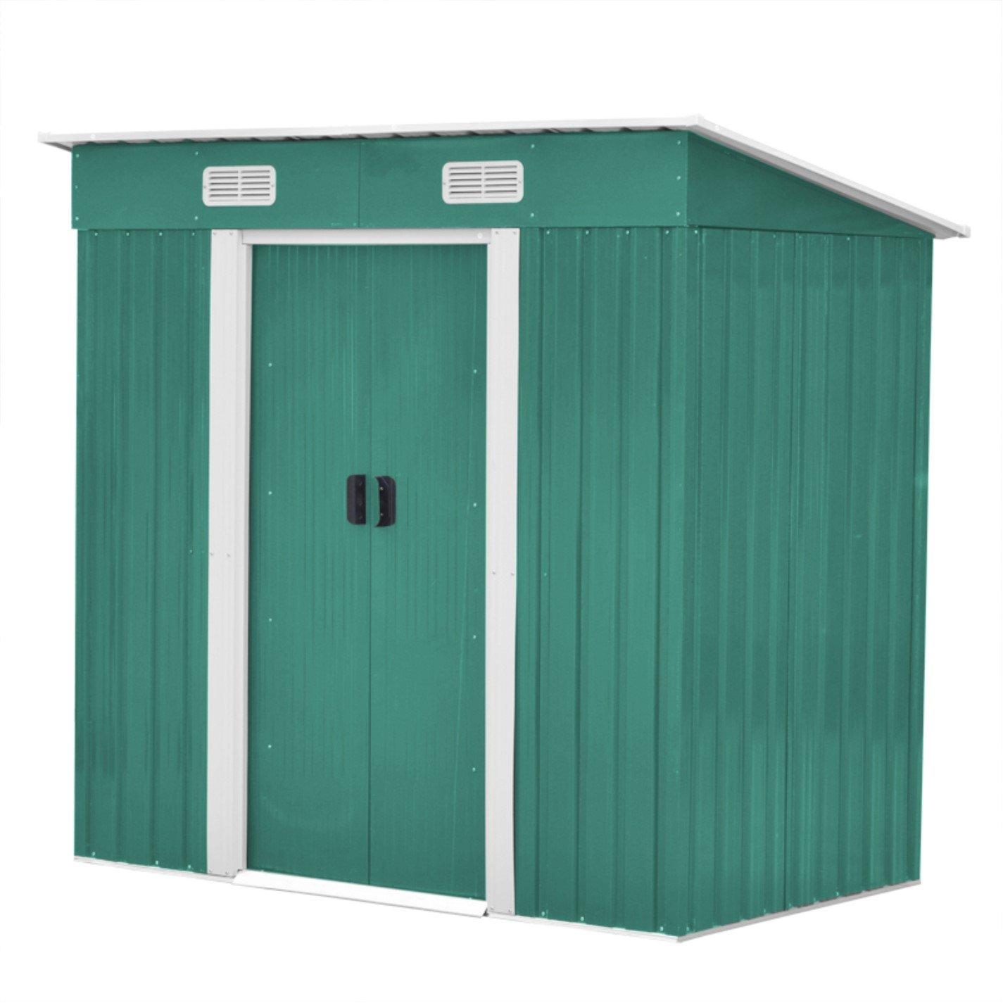 Green - Breeins - Outdoor 4x6Fts Metal Storage Shed Green - 2