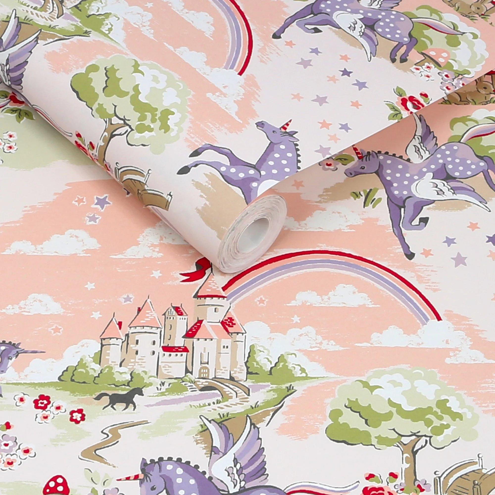 Pink - Cath Kidston - Unicorn Pink Wallpaper - 3