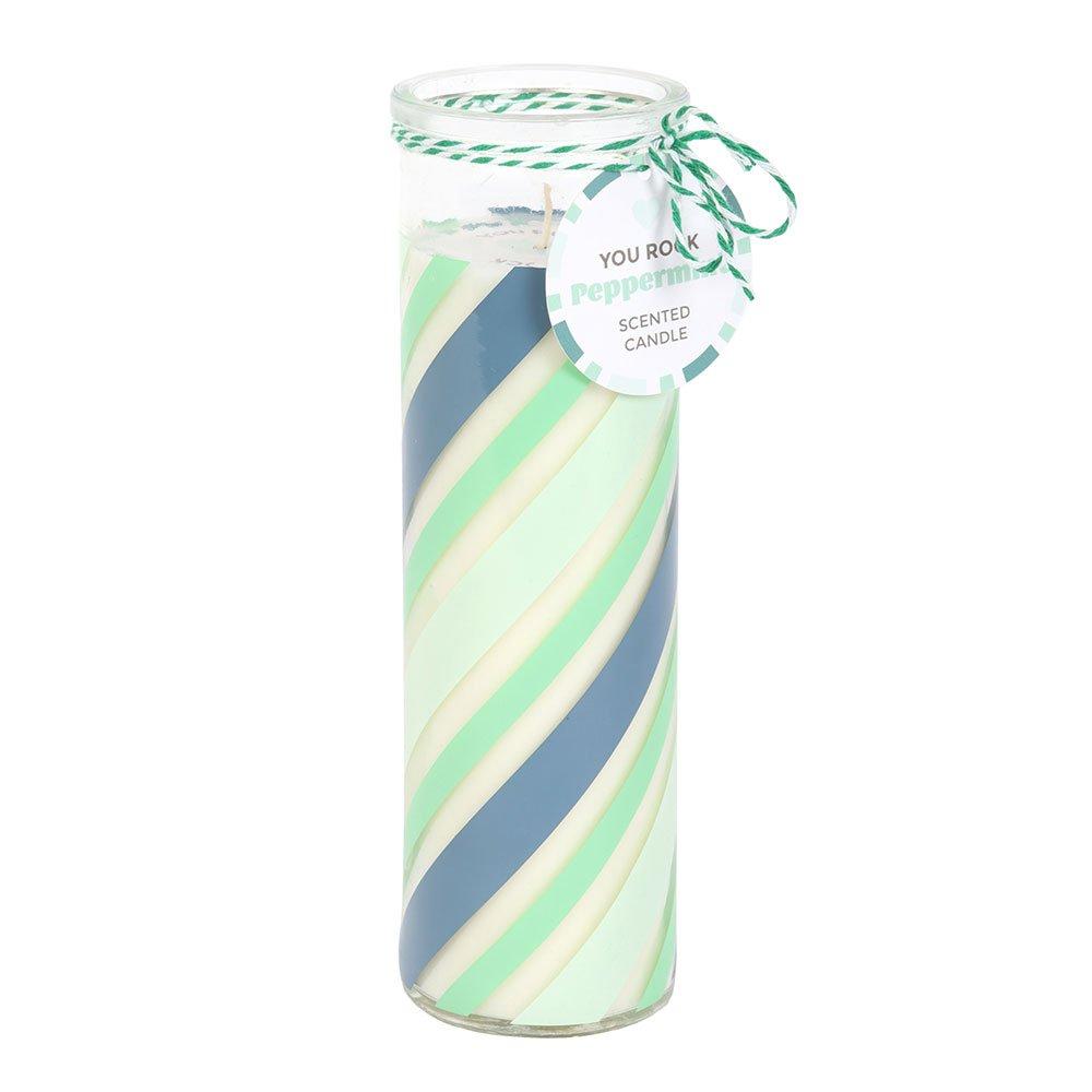 Green - Something Different - Candy Stripe Peppermint Tube Candle - 4
