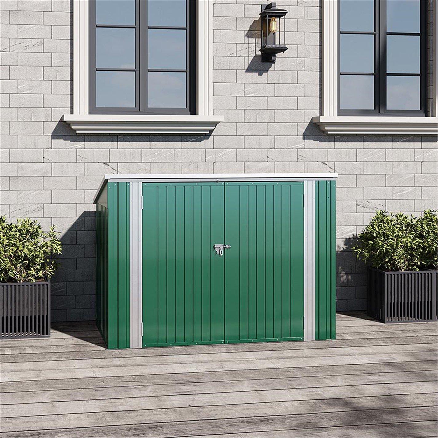 Green - Breeins - Outdoor 6x3Fts Metal Bike Storage Shed Green - 1