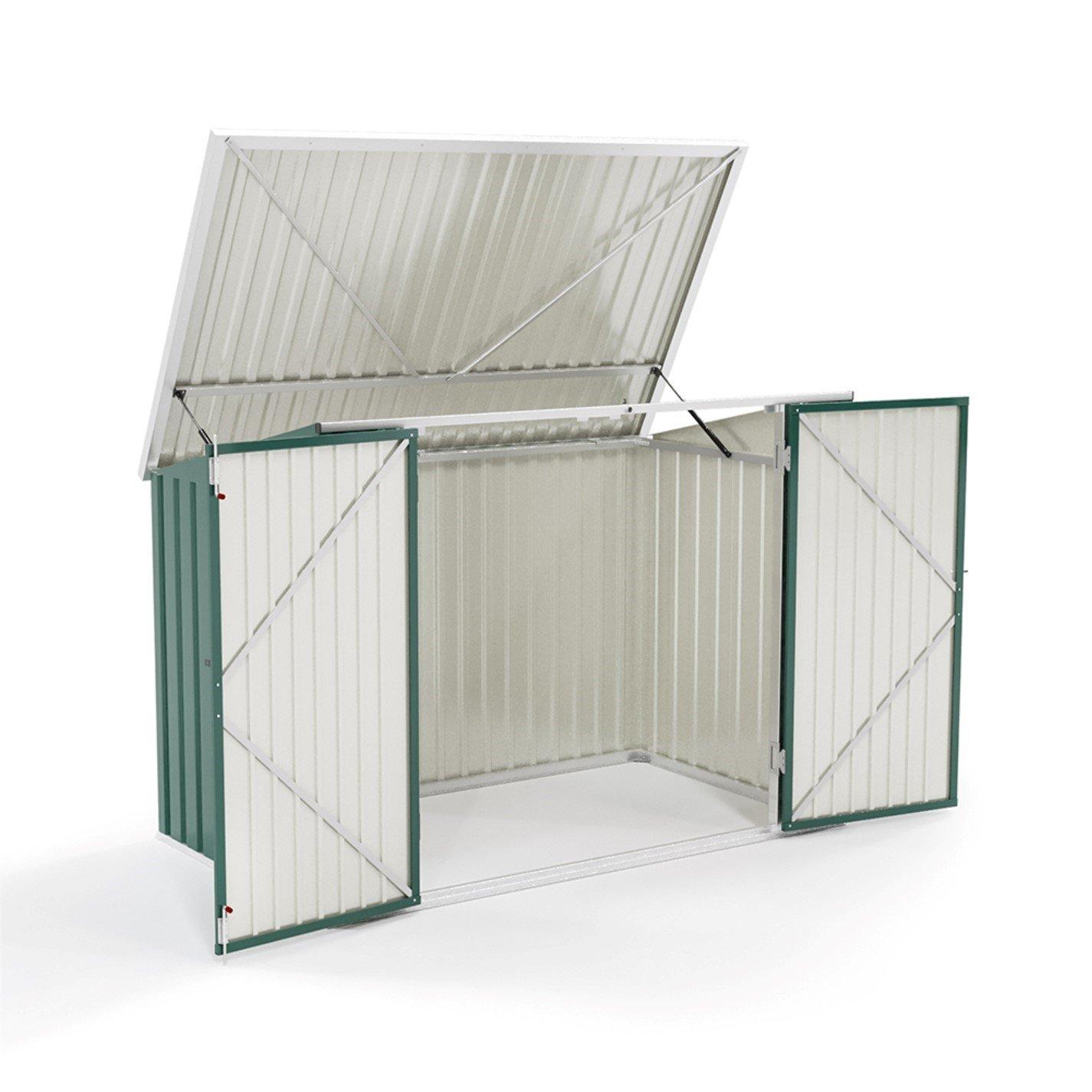 Green - Breeins - Outdoor 6x3Fts Metal Bike Storage Shed Green - 4