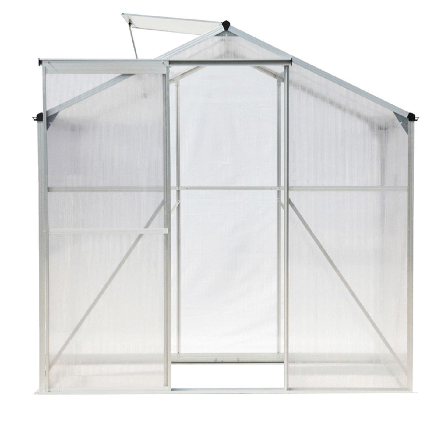 White - Breeins - Outdoor 6x4Fts Aluminium Greenhouse with No Base - 3