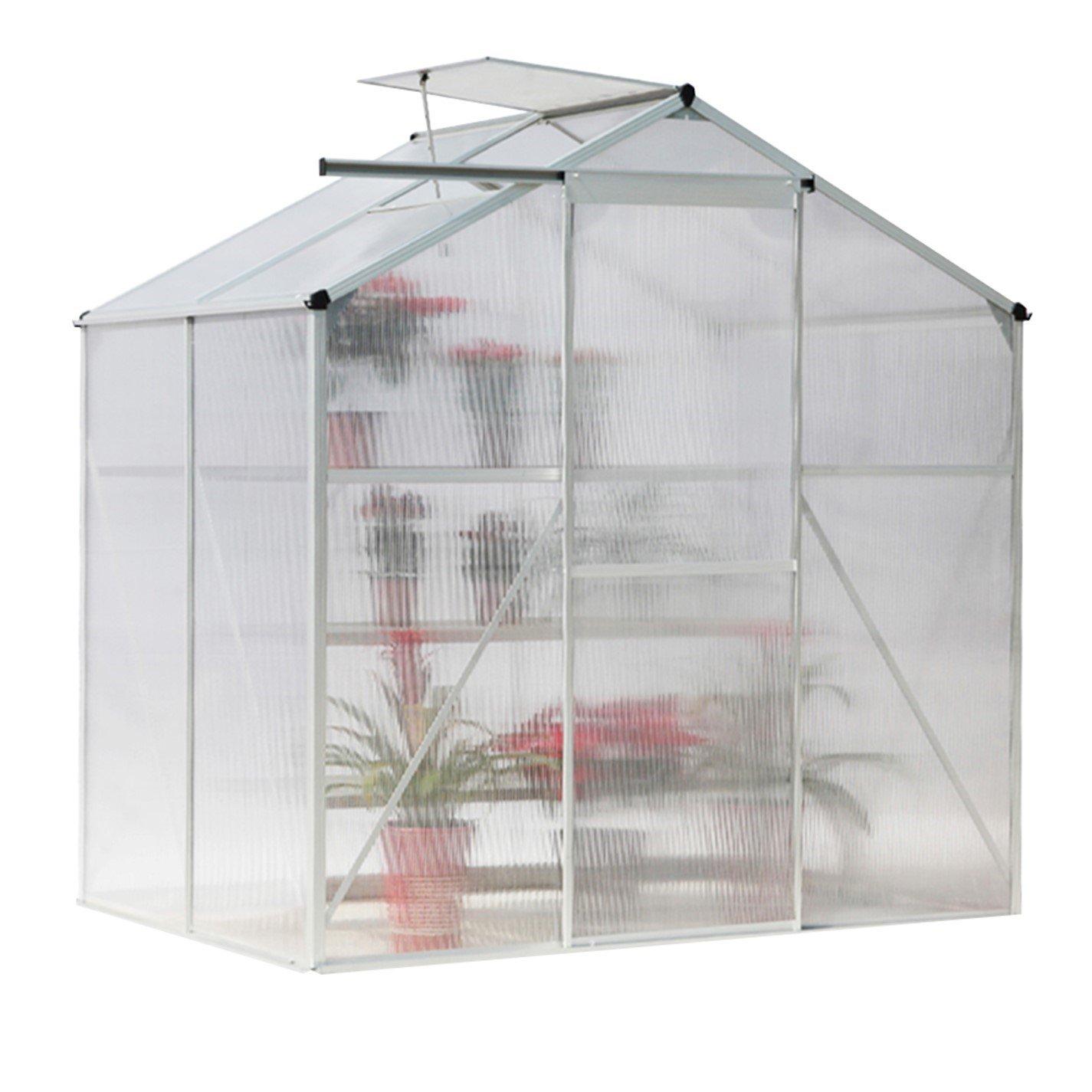 White - Breeins - Outdoor 6x4Fts Aluminium Greenhouse with No Base - 4