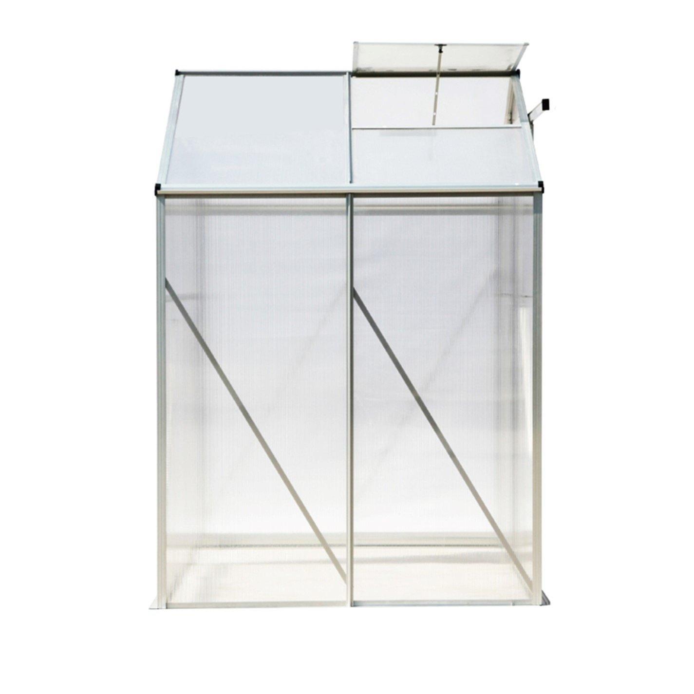 White - Breeins - Outdoor 6x4Fts Aluminium Greenhouse with No Base - 5