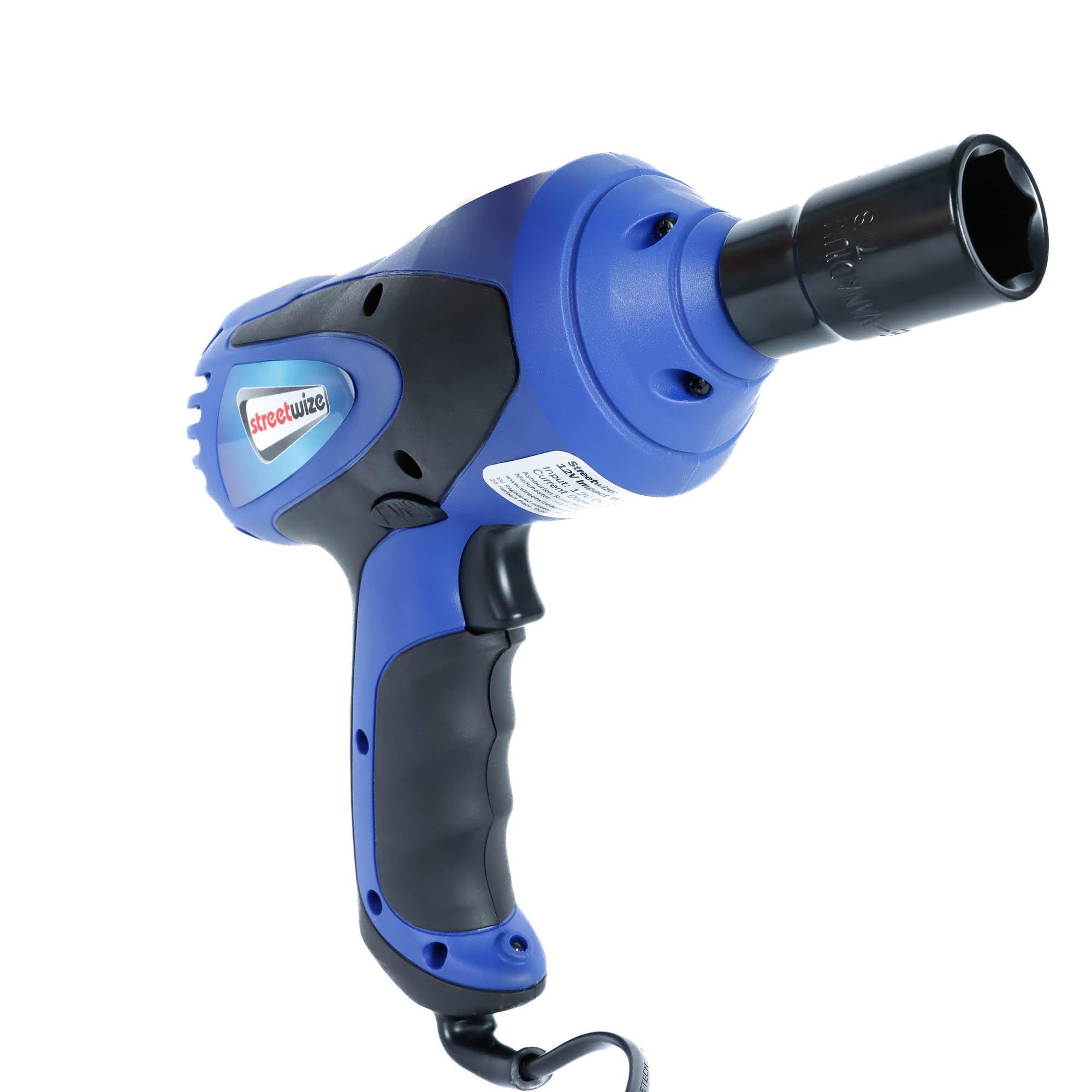 Blue - Streetwize - 12V Electric Impact Wrench With Build-In LED - 6