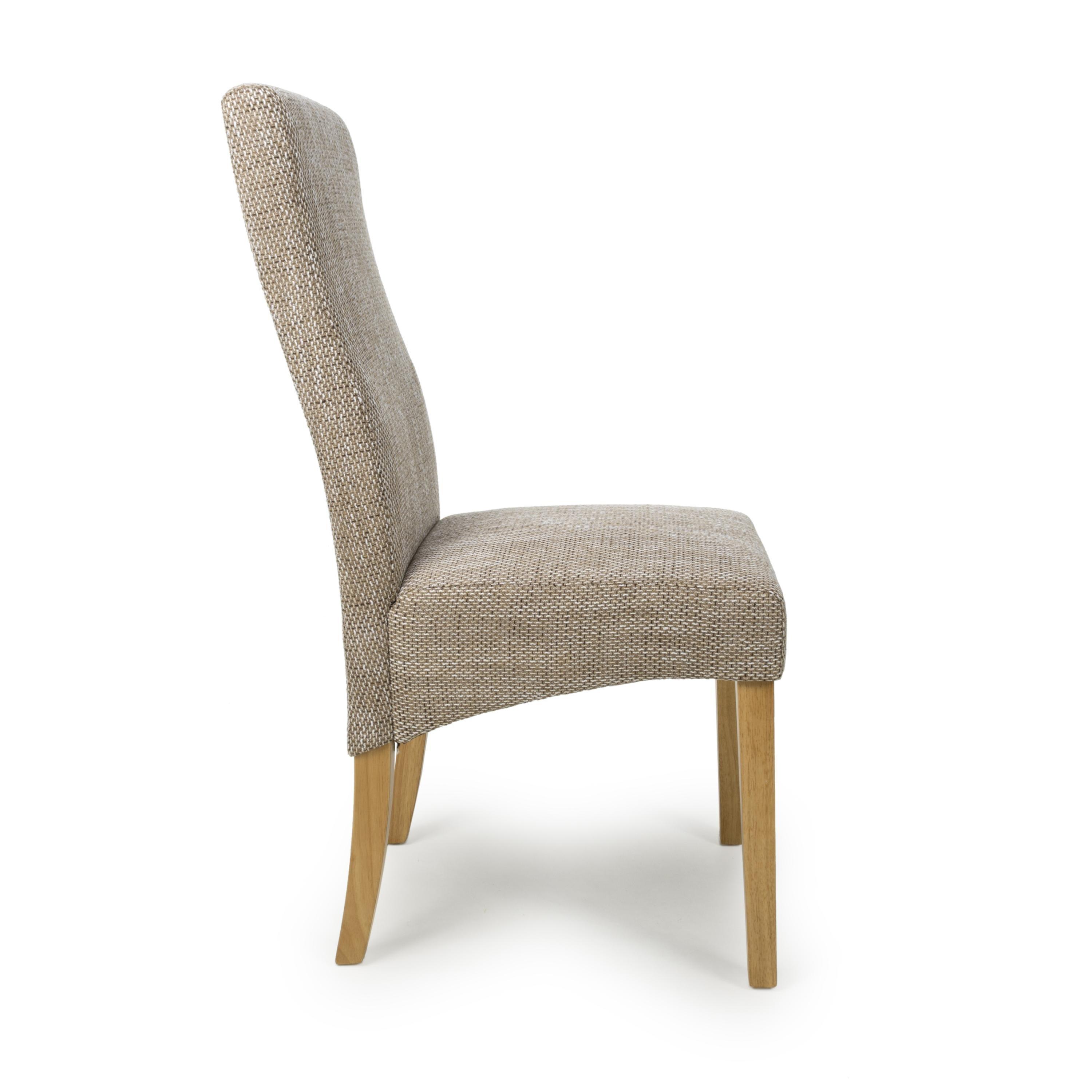 Tweed Oatmeal - Shankar - Set of 2 Burford Oatmeal Dining Chairs - 3