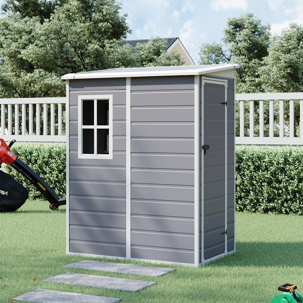Breeins  Outdoor 5X4fts Garden Plastic Storage Shed Grey - Large