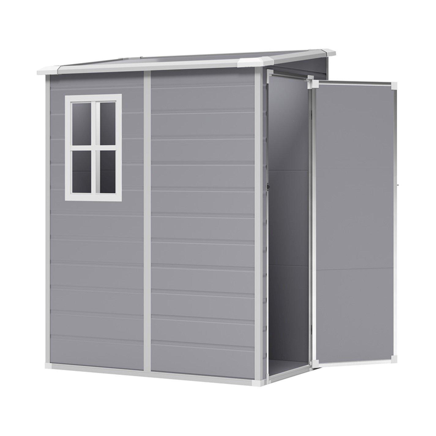 Grey - Breeins - Outdoor 5x4Fts Garden Plastic Storage Shed Grey - 3