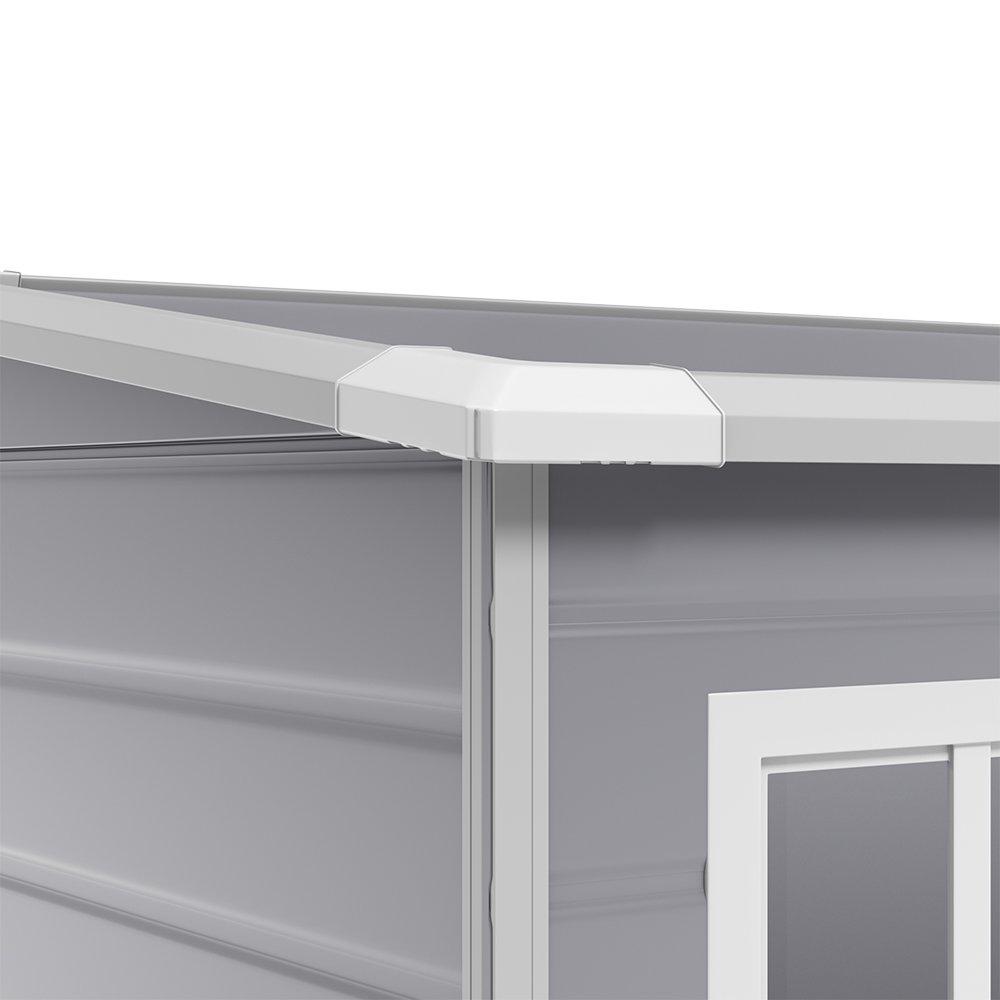 Grey - Breeins - Outdoor 5x4Fts Garden Plastic Storage Shed Grey - 6