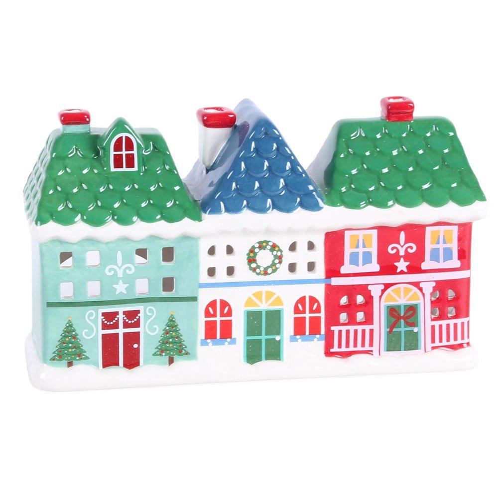 White - Something Different - Christmas Street Tealight and Incense Cone Holder - 2
