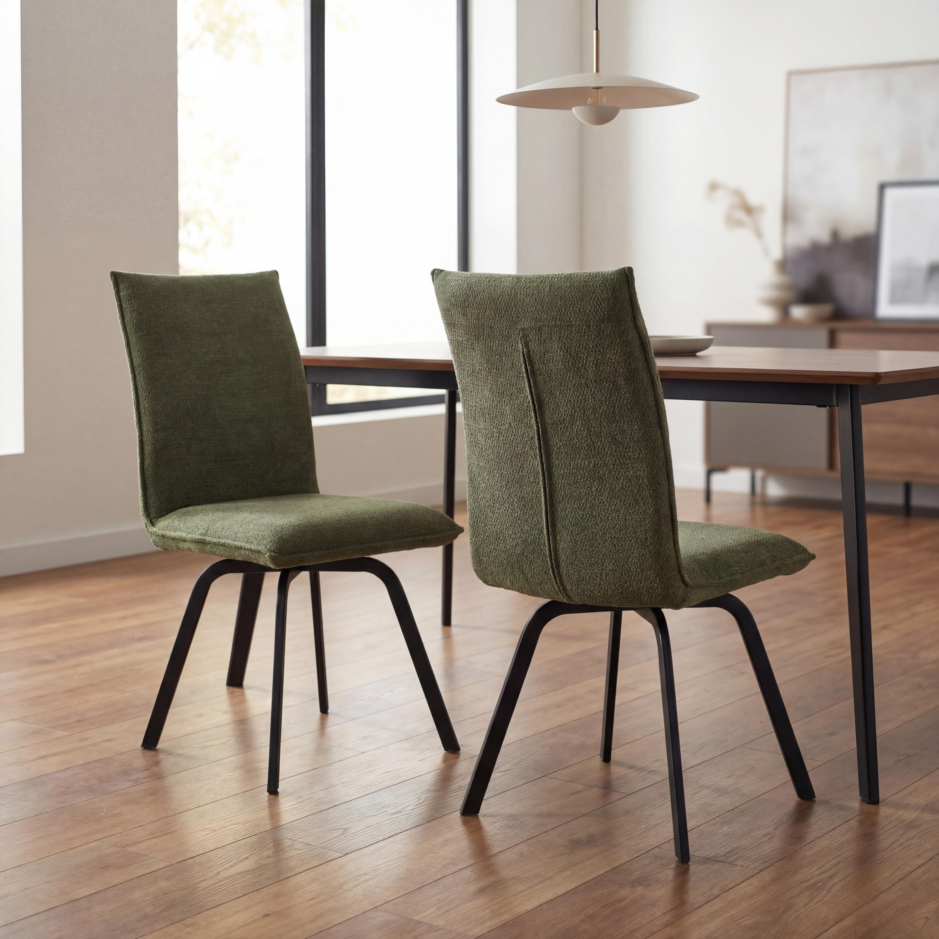 Green - Shankar - Set of 2 Fernley Green Upholstered Dining Chairs - 1