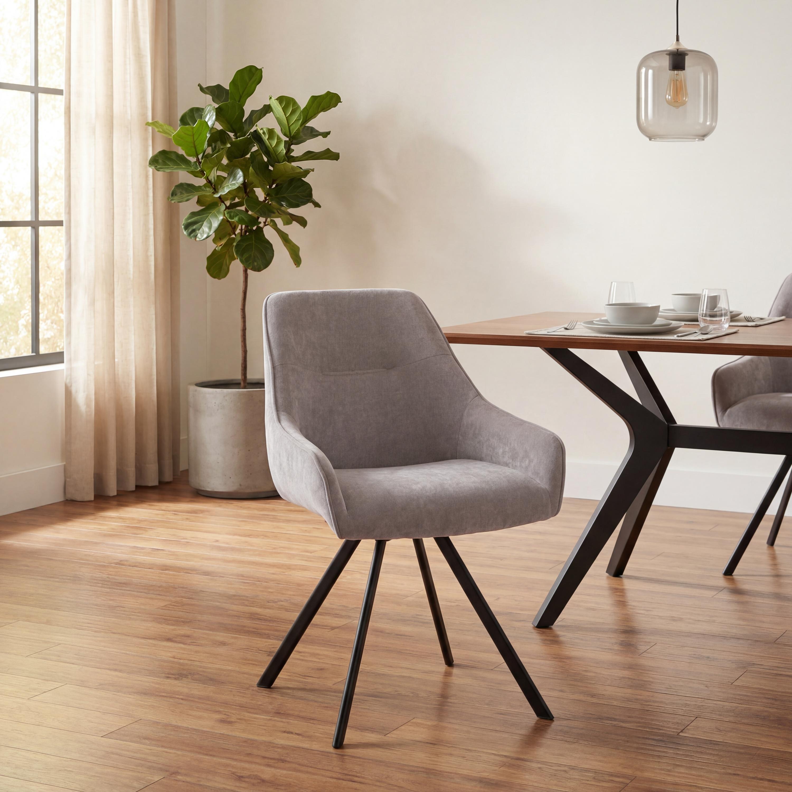 Dark Oatmeal - Shankar - Set of 2 Lockton Upholstered Dining Chairs - 1