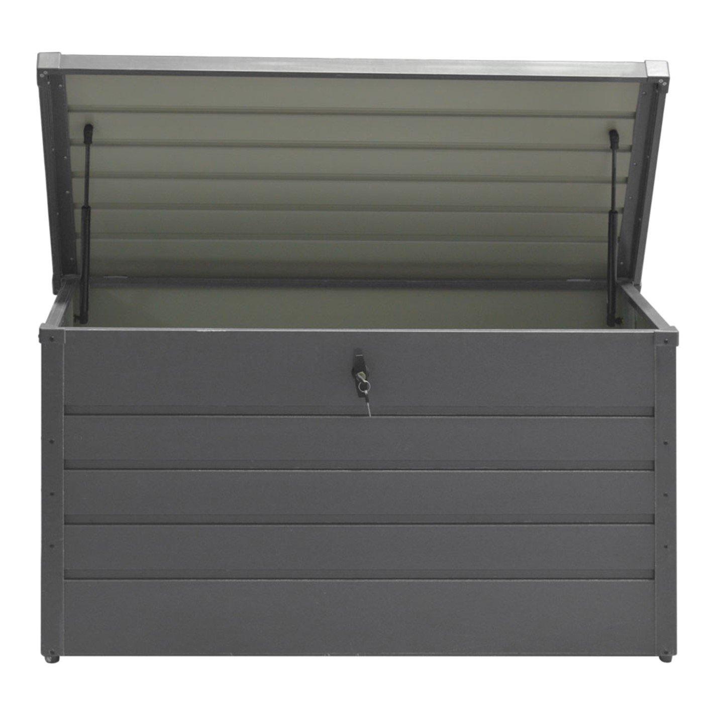 Grey - Breeins - 350L Metal Outdoor Storage Box, Grey - 3
