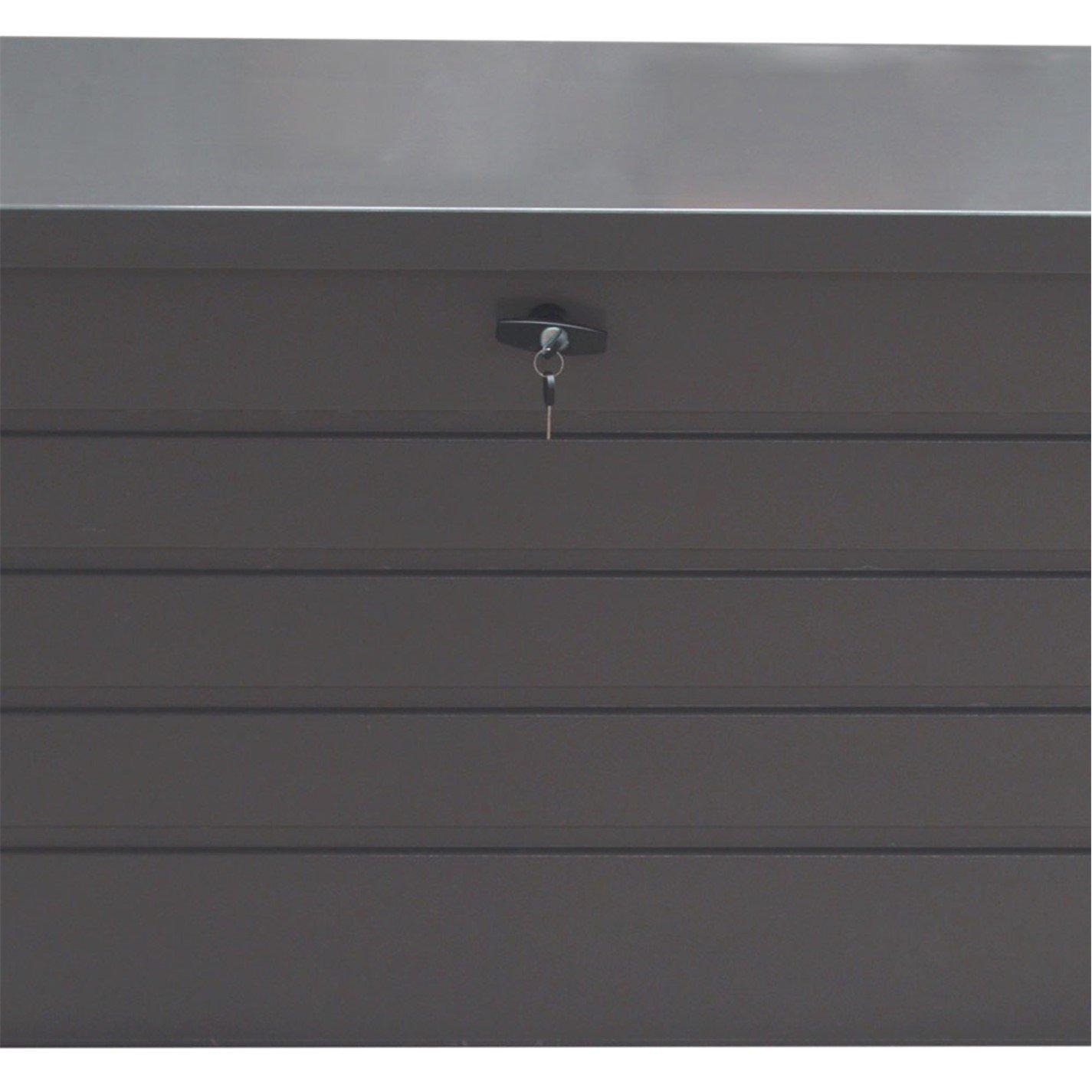 Grey - Breeins - 350L Metal Outdoor Storage Box, Grey - 4