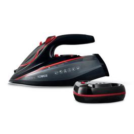 Tower Cordless Steam Iron XL Sole Plate Red and Black